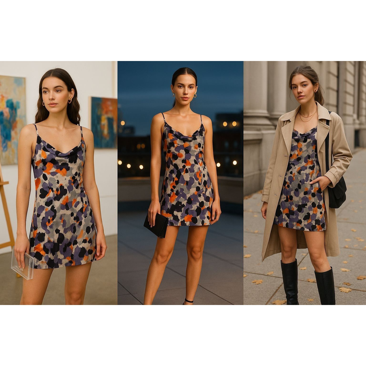 Other Cabi Women’s Mini Slip Dress Abstract Print S Artcore Espres Size XS / US 0-2 / IT 36-38 - 1 Thumbnail