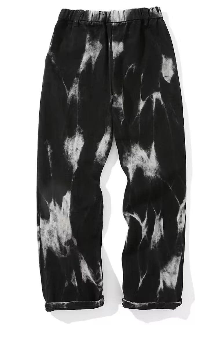 image of Tie Dye Print Style Denim Baggy Pants in Black, Men's (Size 26)