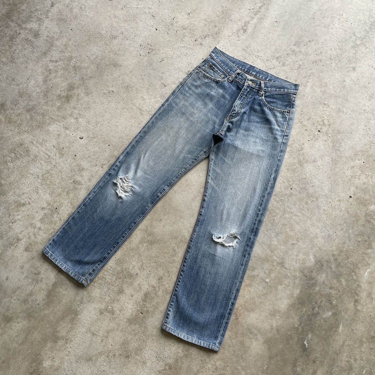 Japanese Brand W29💥 Vintage Japanese Distressed Jeans Faded Denim Pants Size US 29 - 2 Thumbnail