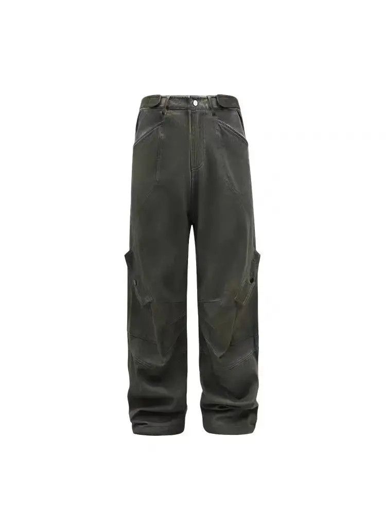 Japanese Brand Retro Scimitar Pocket Distressed Wide Leg Jeans Size US 32 / EU 48 - 3 Thumbnail