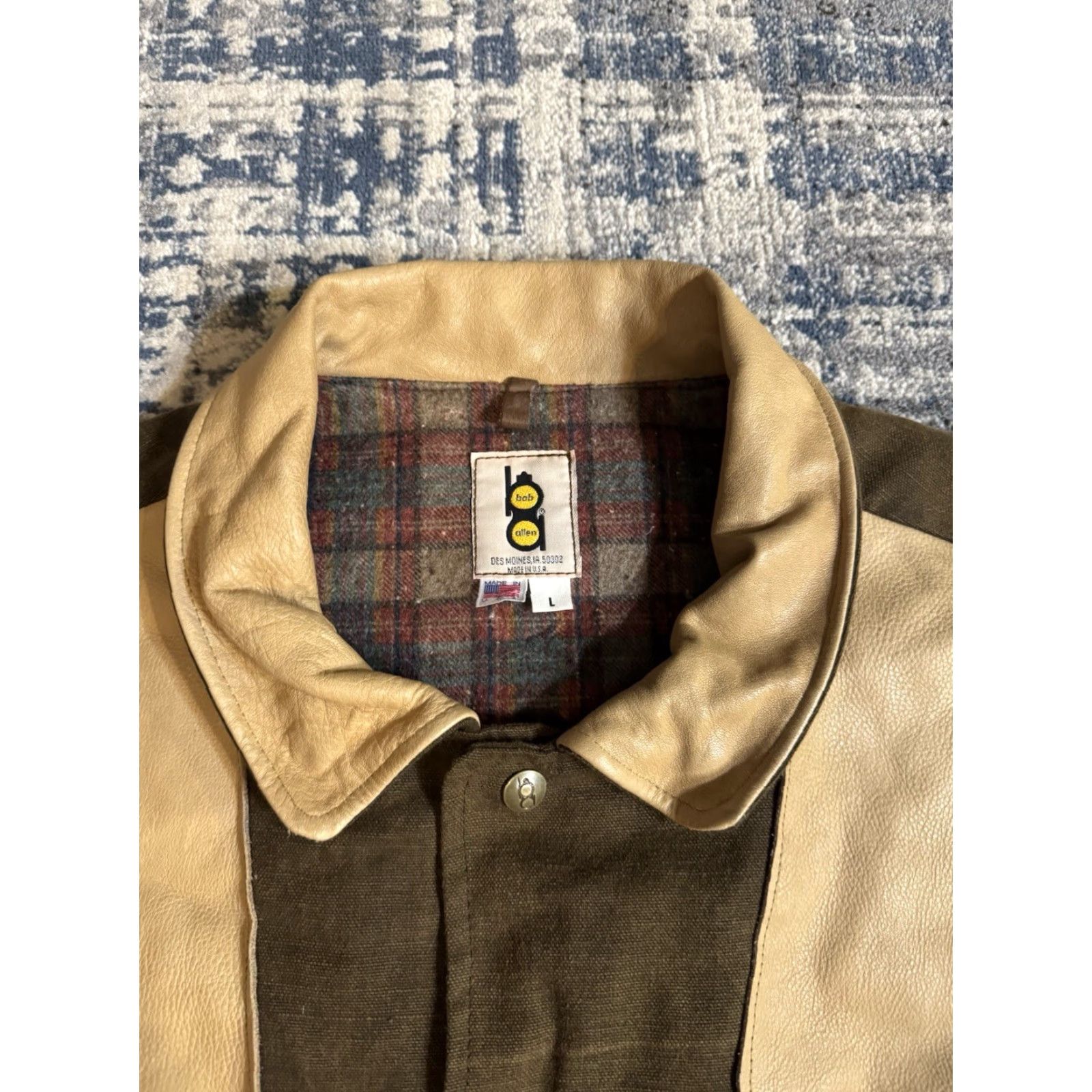 Vintage VINTAGE Bob Allen Brown Canvas Leather Blanket Lined Shooting Jacket Sz L Outdoor 1970s Leather Field Jacket Brown Mens? Size US L / EU 52-54 / 3 - 3 Thumbnail