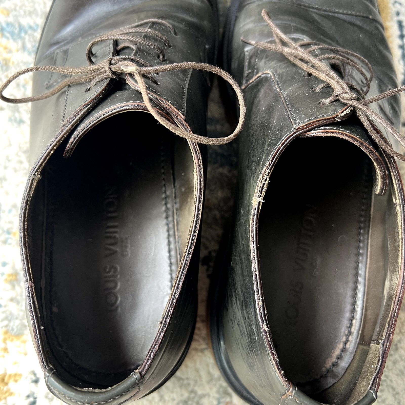 Louis Vuitton Louis Vuitton men's oxford shoes size 9.5 FD 1115 brown CL Size US 9.5 / EU 42-43 - 4 Thumbnail
