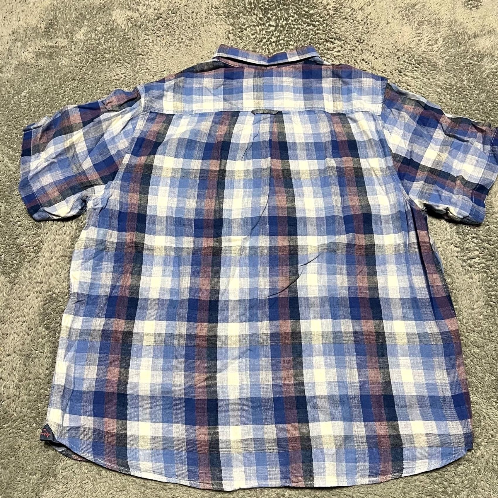 Tommy Bahama Tommy Bahama Shirt XL Blue Plaid Short Sleeve Mens Size US XL / EU 56 / 4 - 2 Thumbnail