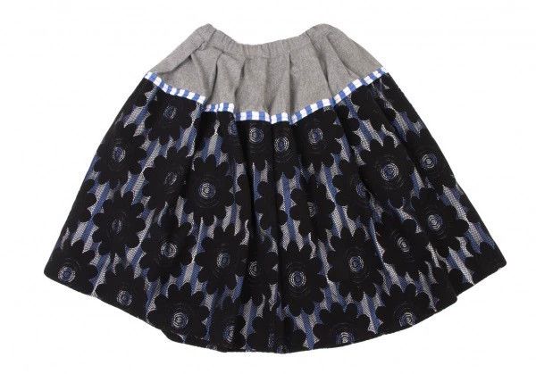 Other Comme Des Garcons size XS Dark Grey Vintage Floral Skirt Size 24" / US 00 / IT 34 - 3 Thumbnail