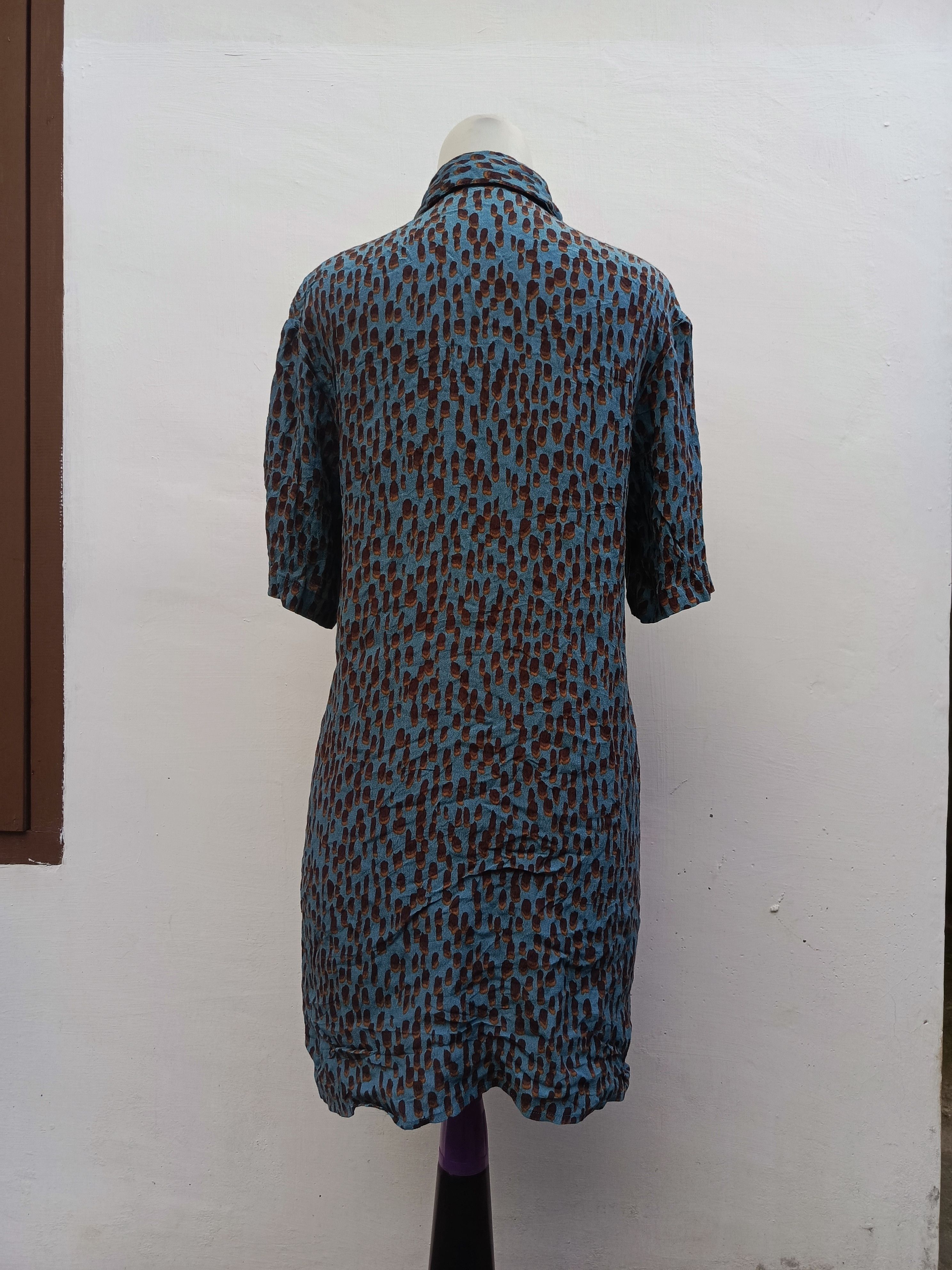 SLY SLY Patern Short Sleeve Button Up Shirt Dress Size S / US 4 / IT 40 - 3 Thumbnail