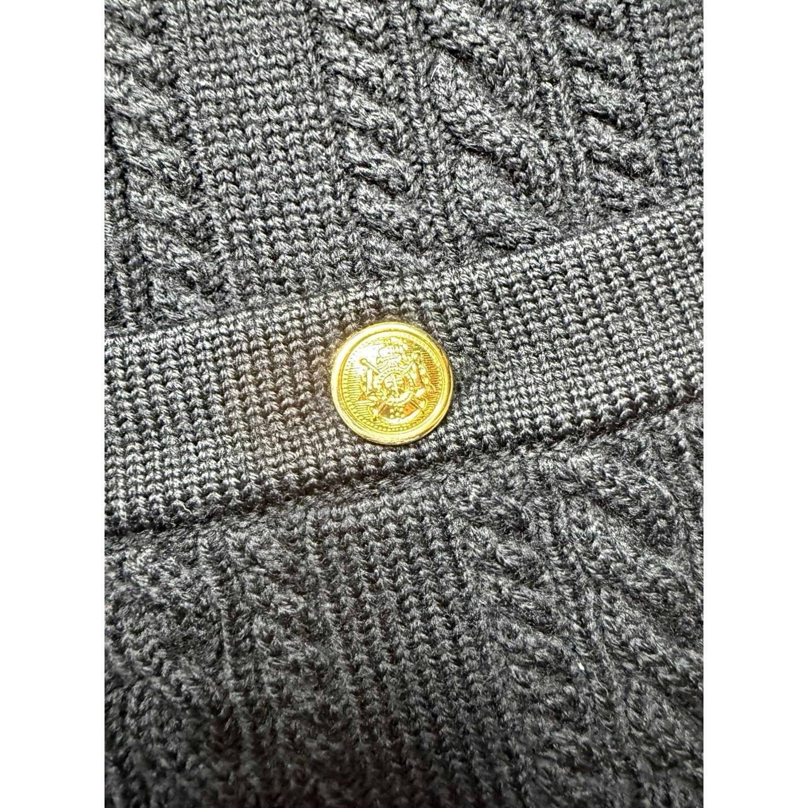 Talbots VINTAGE Talbots Cardigan Sleeve Long Knit 100% Wool Cable Gold Buttons Women Size S Blue Crew Neck Pullover Sweater 90s Classic Preppy Size S / US 4 / IT 40 - 5 Thumbnail