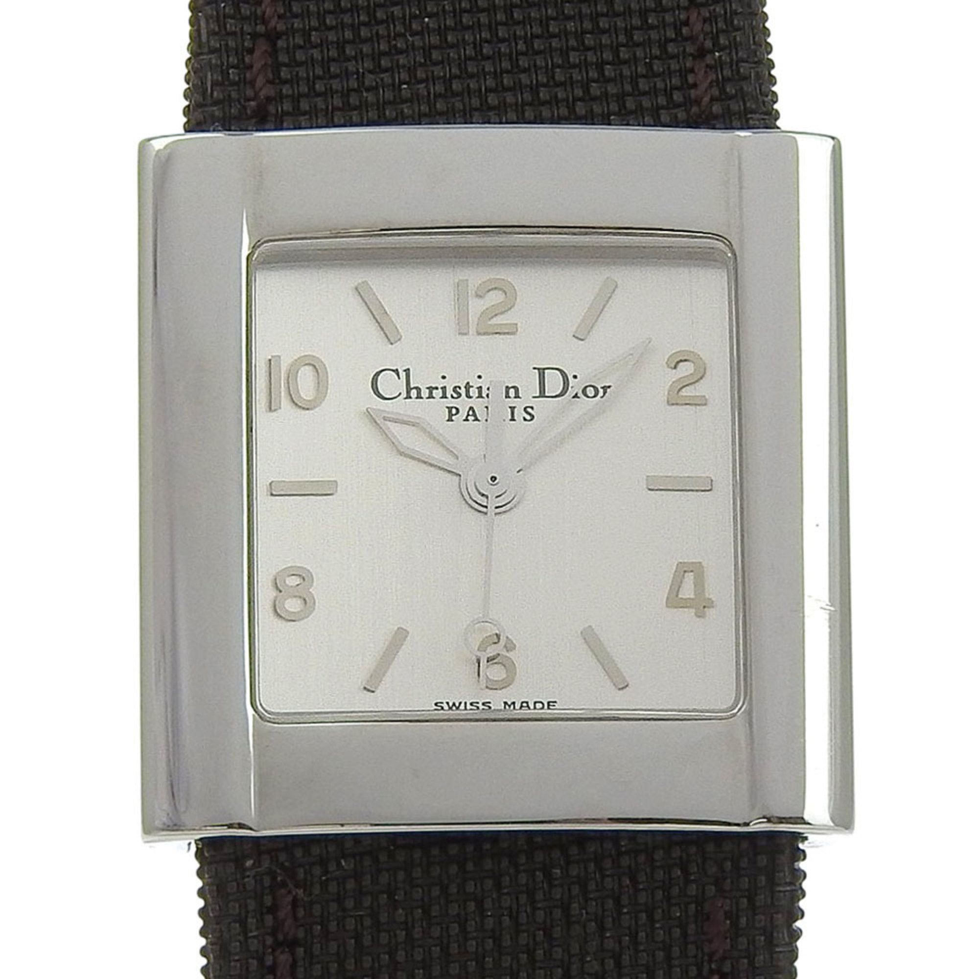 Dior Christian Dior Riva Watch D80-100, Stainless Steel and Canvas, Quartz Movement, Analog Display, Silver Dial, Women's Size ONE SIZE - 1 Thumbnail
