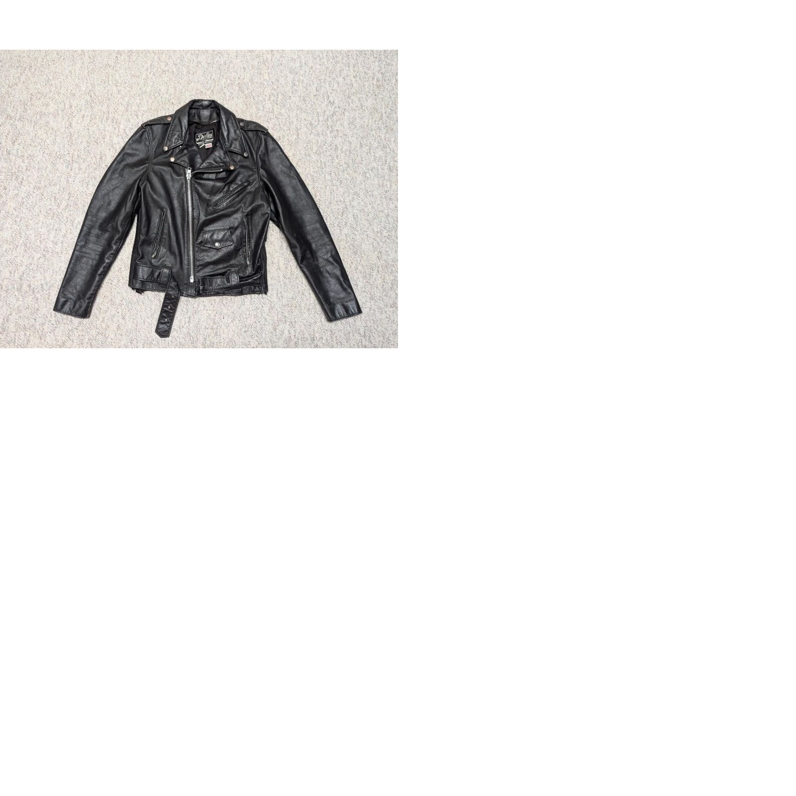 Vintage VINTAGE Dallas Leathers Biker Jacket Motorcycle Jacket Leather Cowhide 38 Black Mens S USA Made 1980s Size US S / EU 44-46 / 1 - 9 Thumbnail