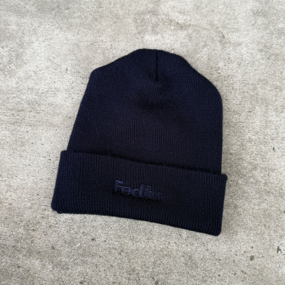 Vintage FedEx Knit Beanie Hat Navy Blue Cuffed Embroidered Logo Size ONE SIZE - 1 Thumbnail