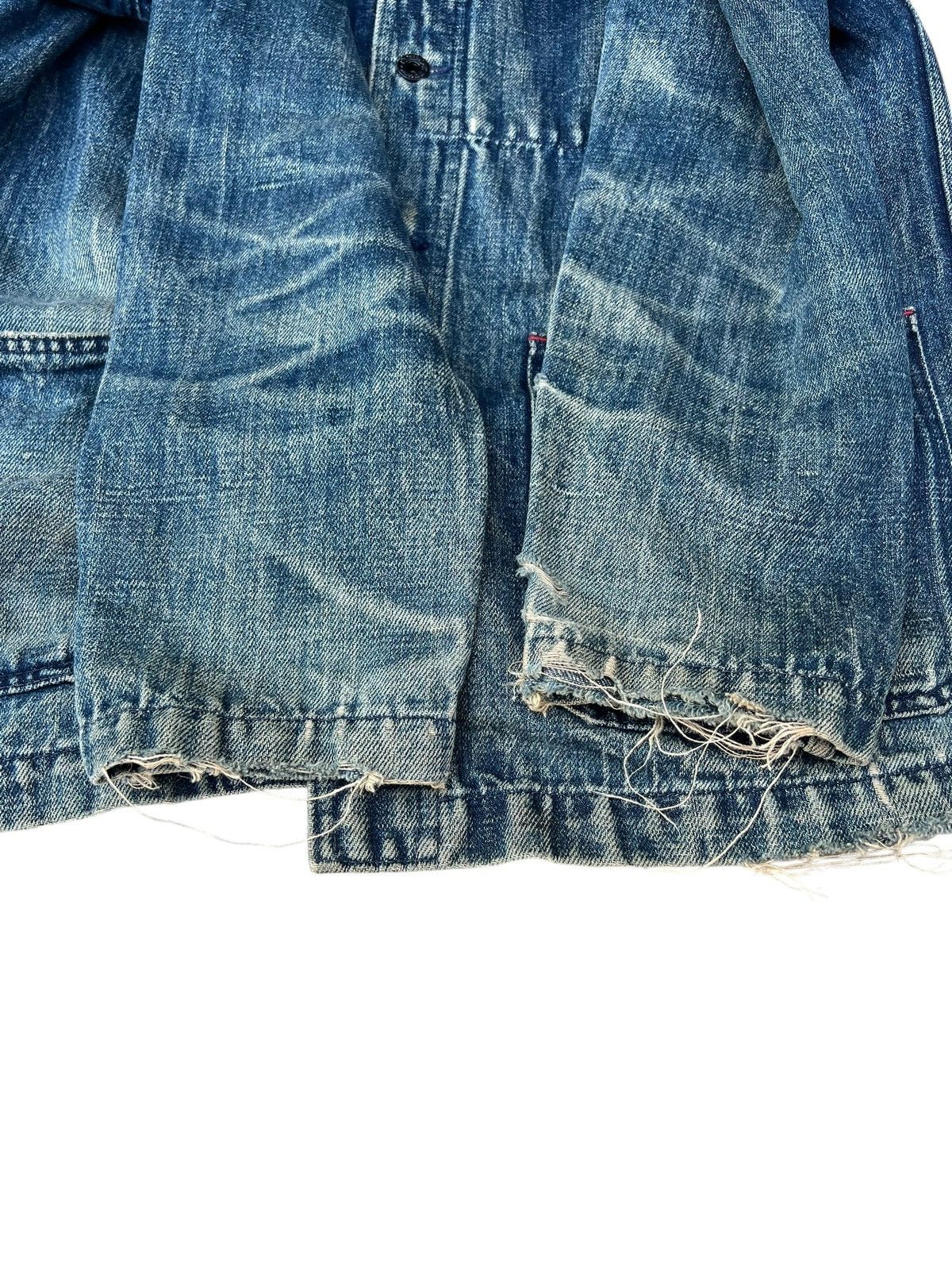 45rpm Trashed Indigo Japan Military Denim Shawl Collar Jacket Size US M / EU 48-50 / 2 - 15 Thumbnail
