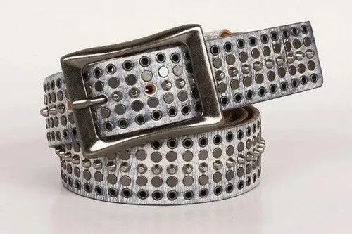 Leather Genuine Leather Cowboy Belt Buckle Vintage Metal Rivet Size ONE SIZE - 2 Thumbnail
