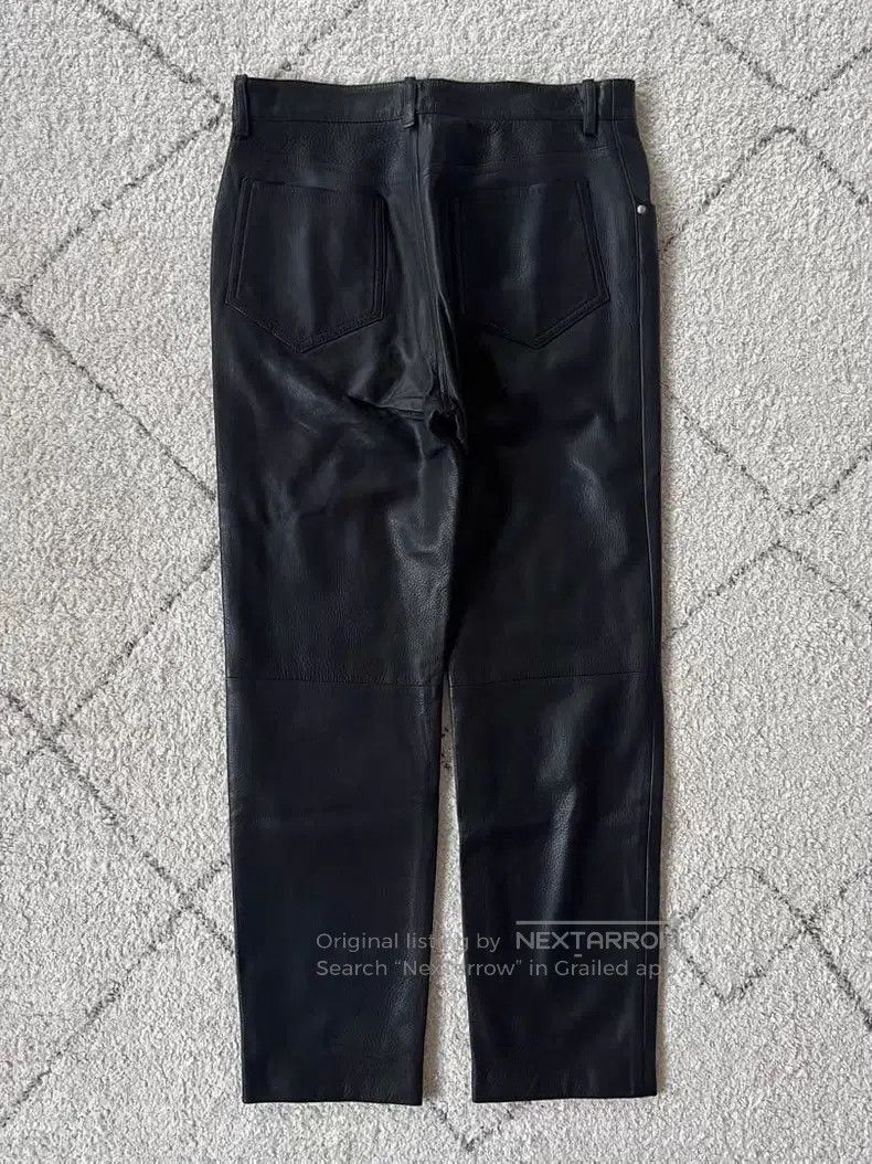 Hermes Hermes Leather Pants, Black Deer Leather + 100% Silk Mater Size 26" / US 2 / IT 38 - 3 Thumbnail