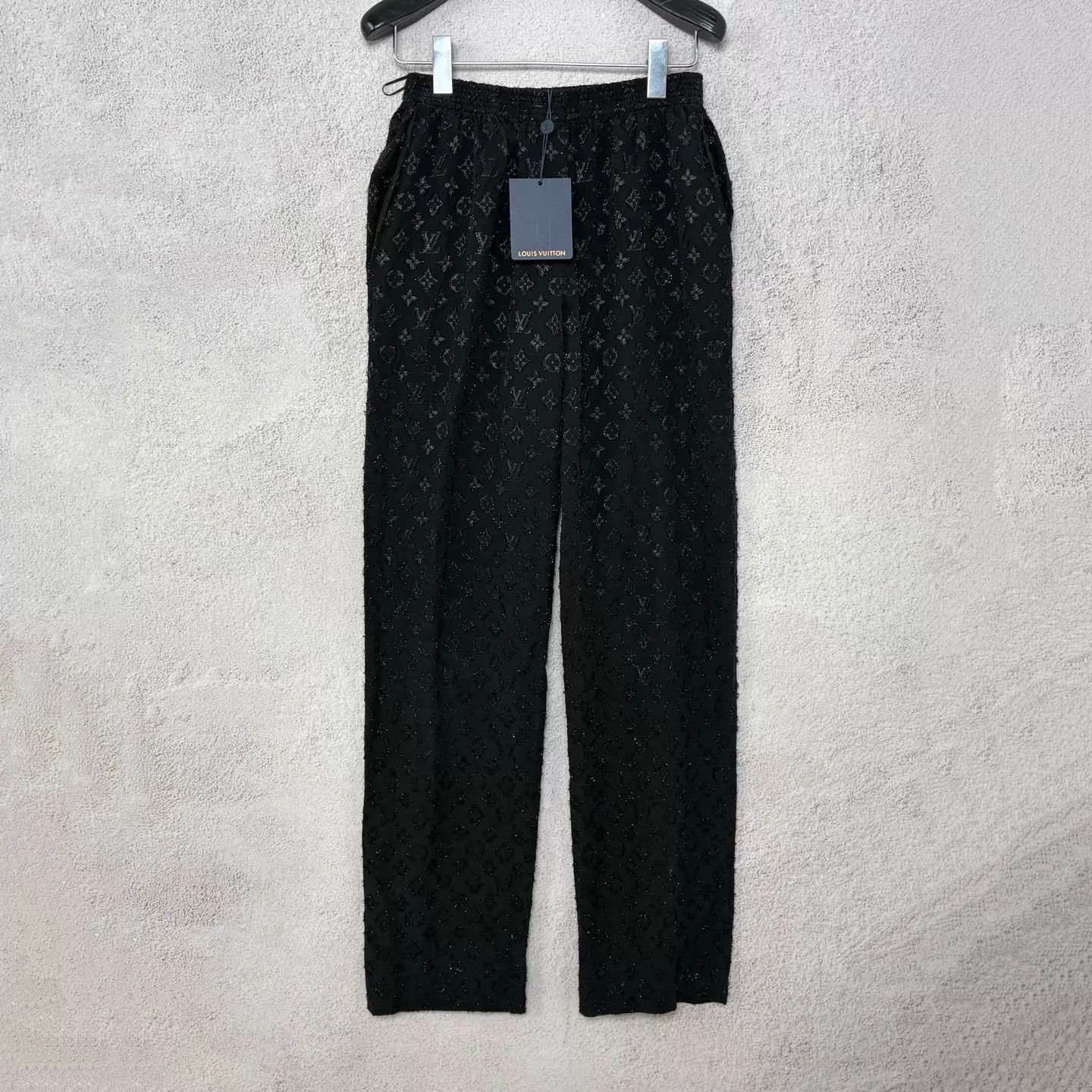 Louis Vuitton LV Drawstring Allover Logo Pants Women's Black 36 Size 26" / US 2 / IT 38 - 1 Thumbnail
