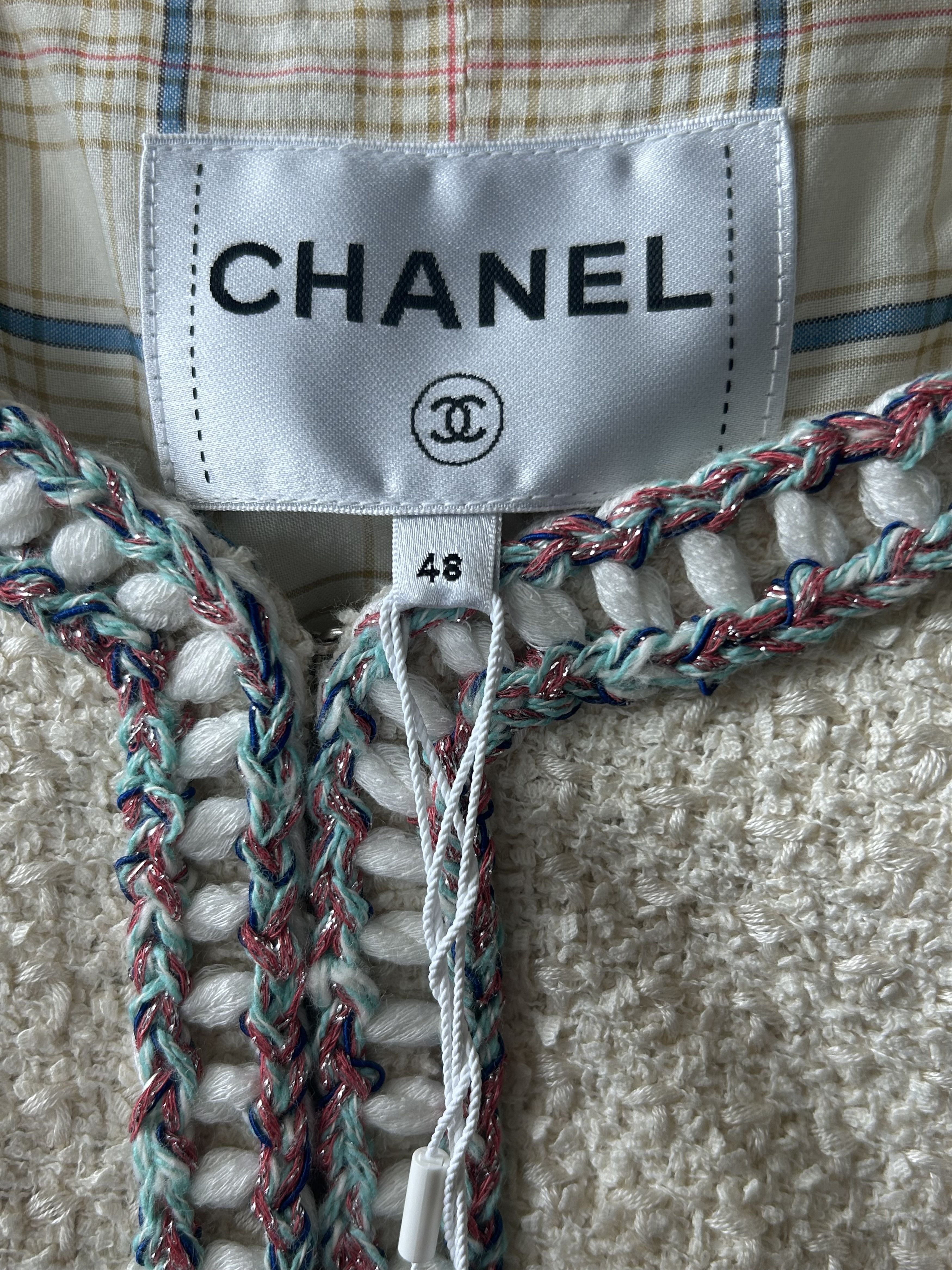 Chanel Chanel Beige & Multicolor Tweed Women's Jacket Size M / US 6-8 / IT 42-44 - 3 Thumbnail