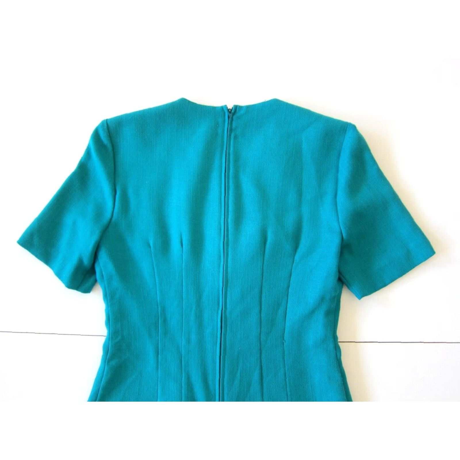 Vintage VINTAGE Petite Sophisticate Turquoise Green Gold Button Suit Jacket Dress Size 2 Size XS / US 0-2 / IT 36-38 - 5 Thumbnail