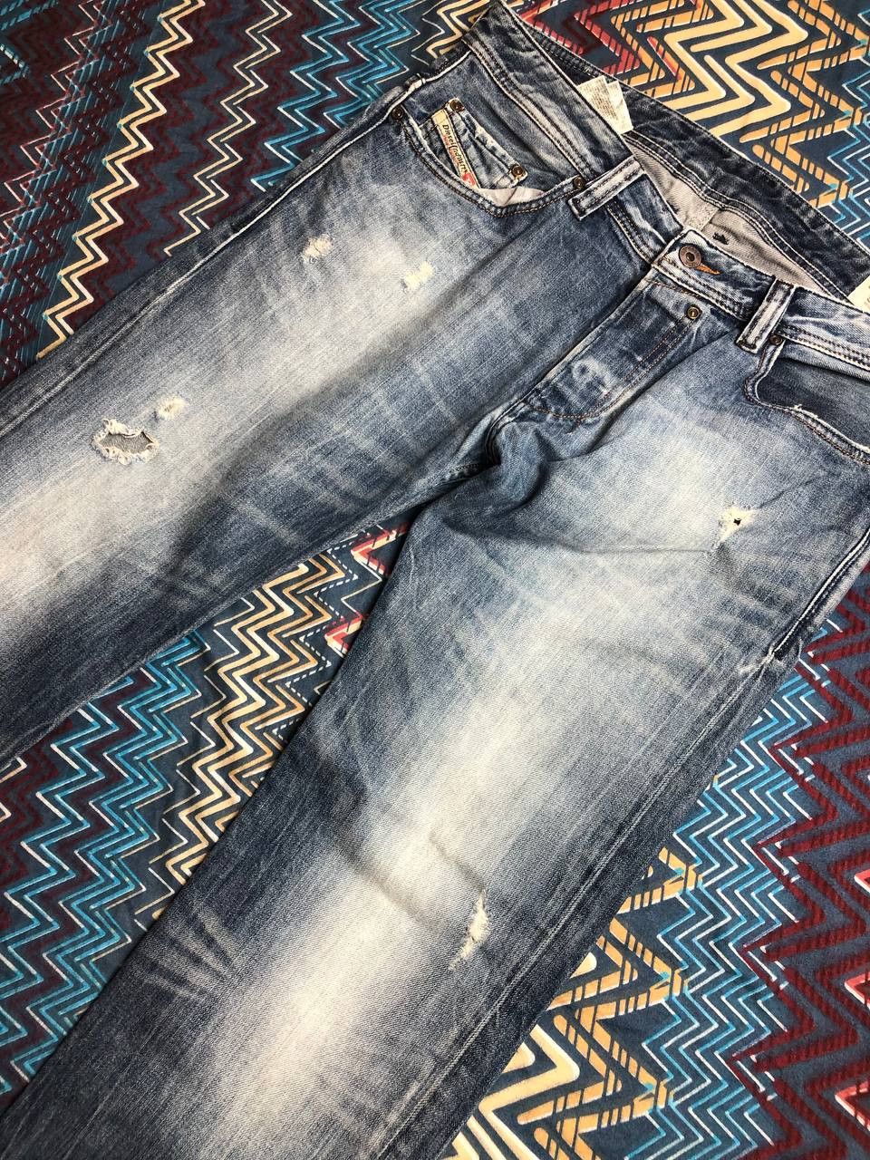 Diesel × Vintage Vintage Y2K Diesel Washed Distressed Denim Jeans Slim Size US 33 - 3 Thumbnail