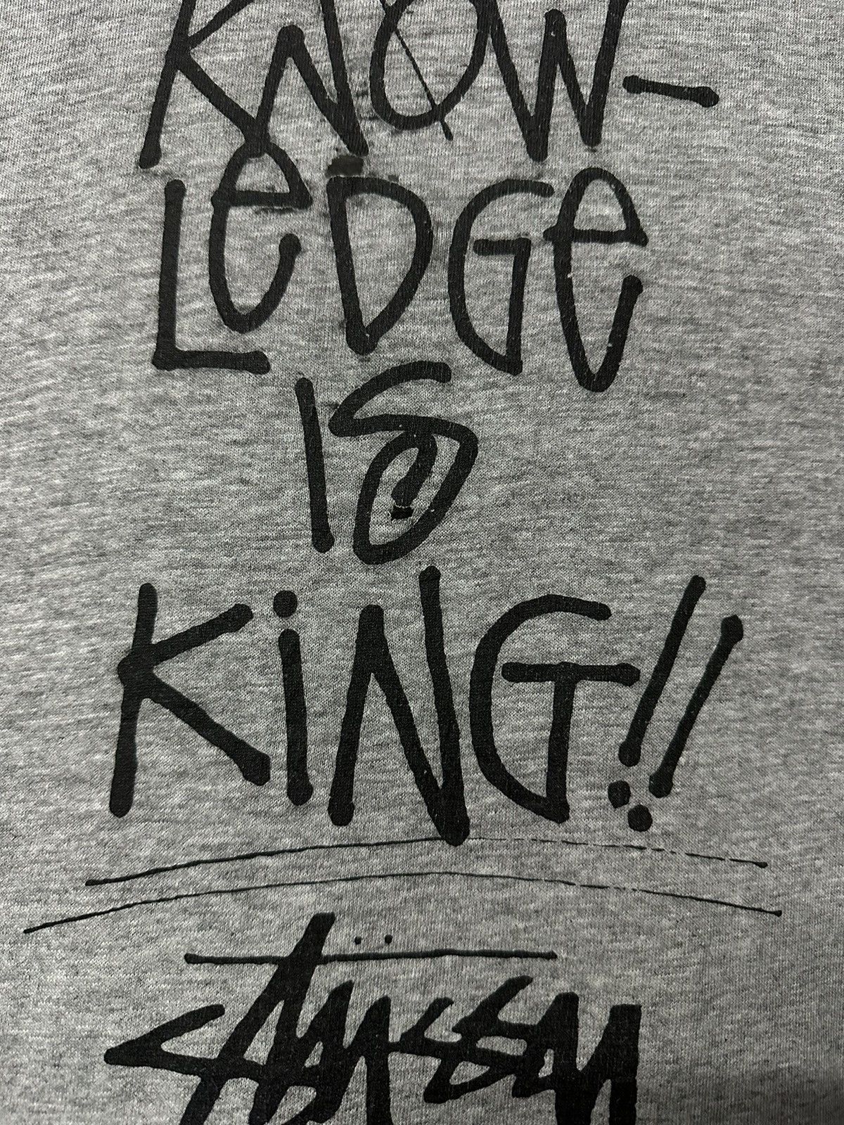 Stussy × Vintage Vintage Stussy Knowledge Is King Distressed Tee Size US XL / EU 56 / 4 - 11 Thumbnail