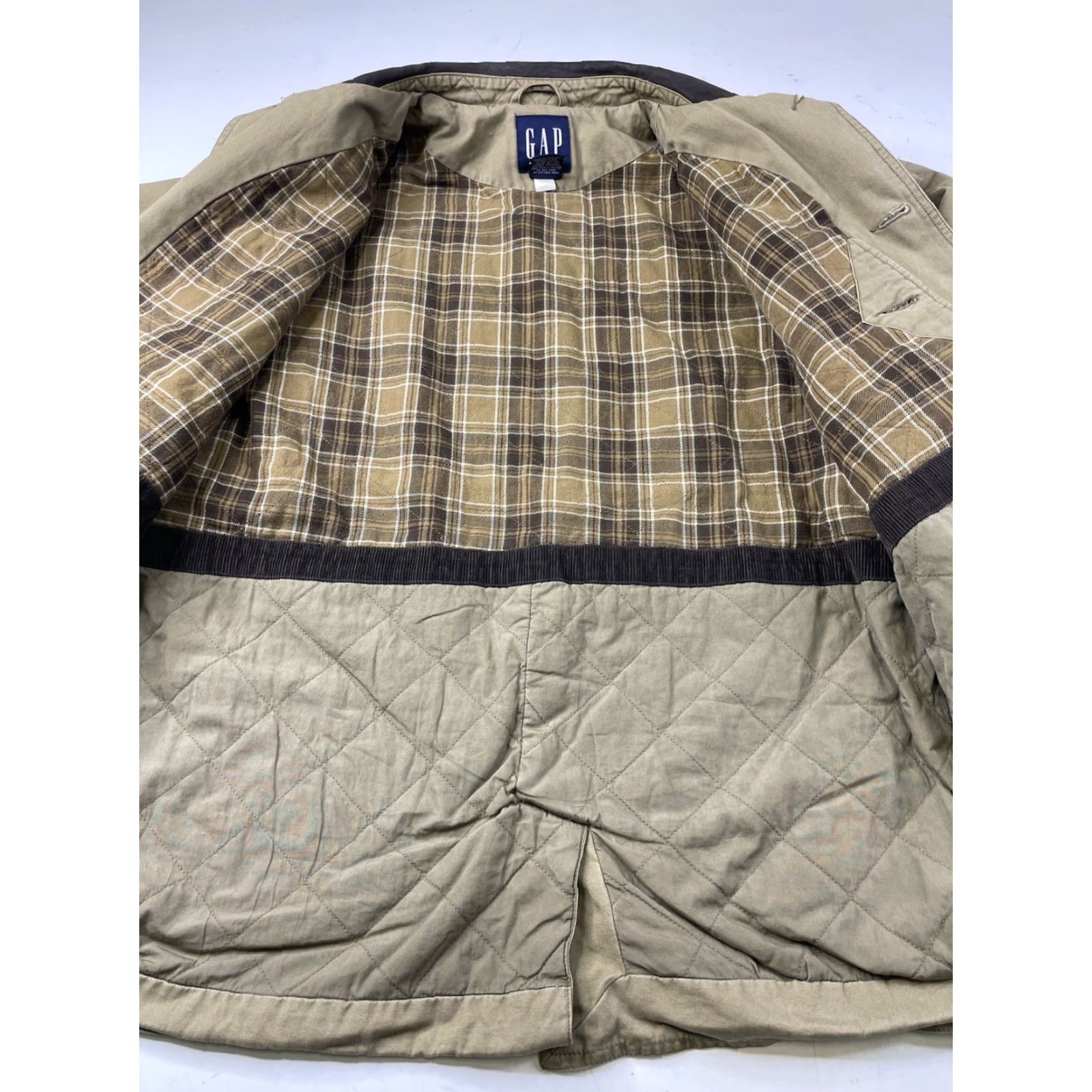 Gap VINTAGE Gap Jacket Mens M Corduroy Quilted Lined Coat Barn Chore Beige Size US M / EU 48-50 / 2 - 2 Thumbnail