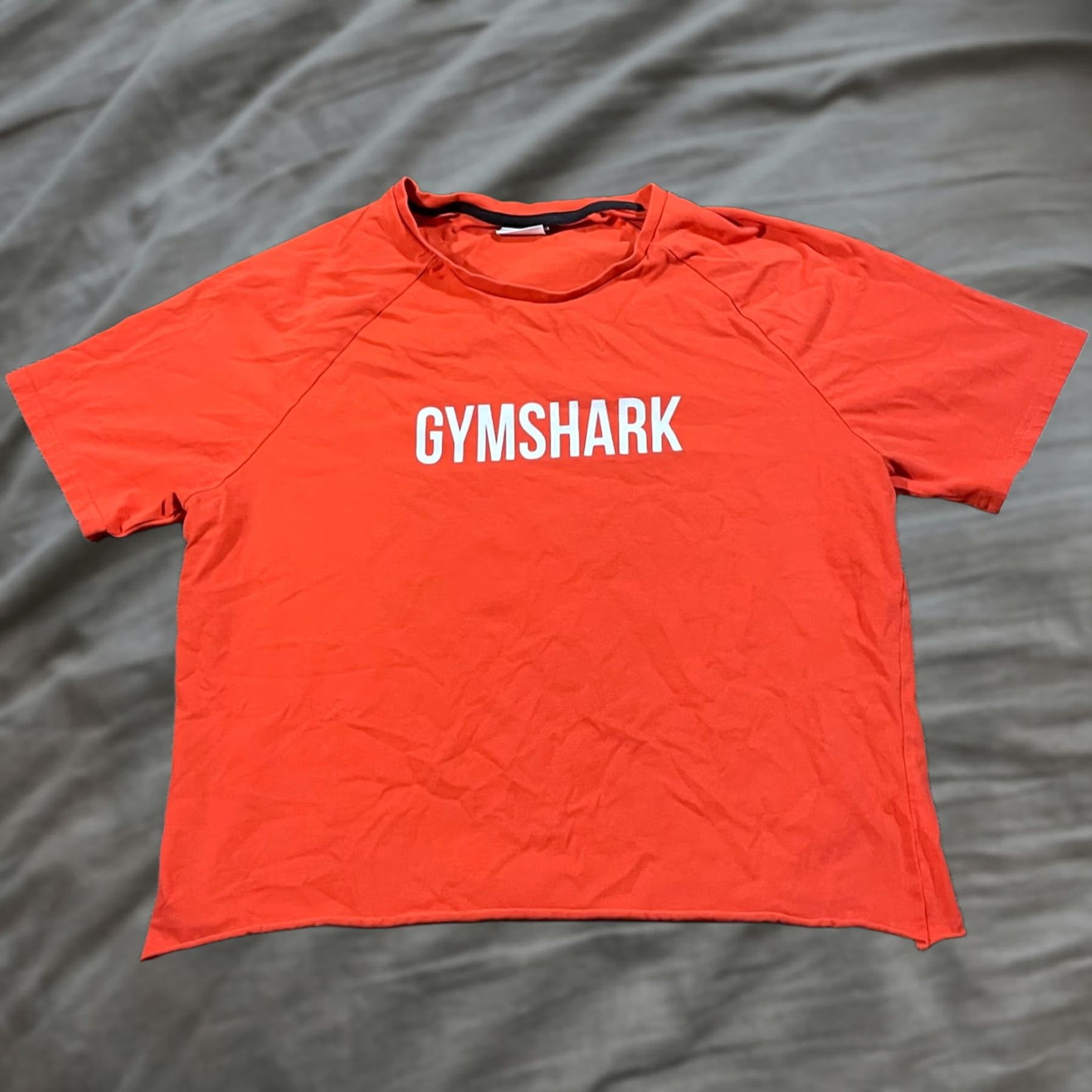 Gymshark Cropped T-Shirt Womens L Orange Gym Workout Activewear Top, Women's
