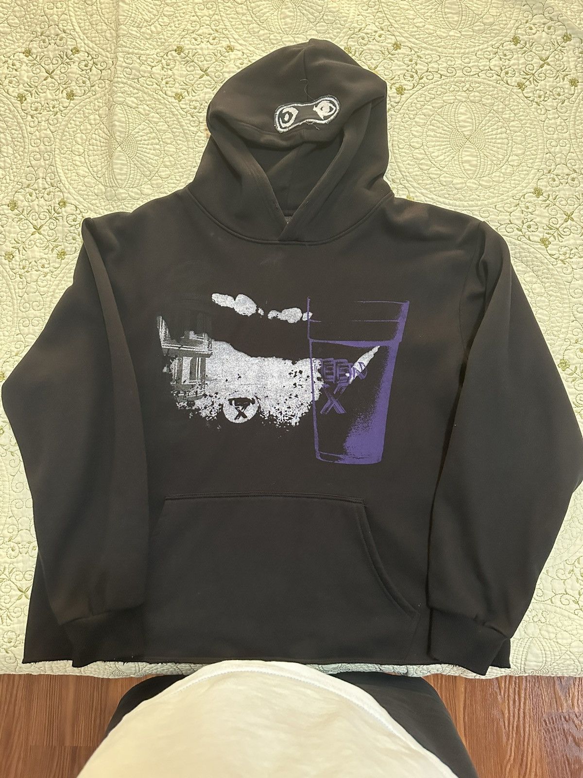 image of Destroy Lonely x Ken Carson Teen X Hoodie in Black, Men's (Size XL)