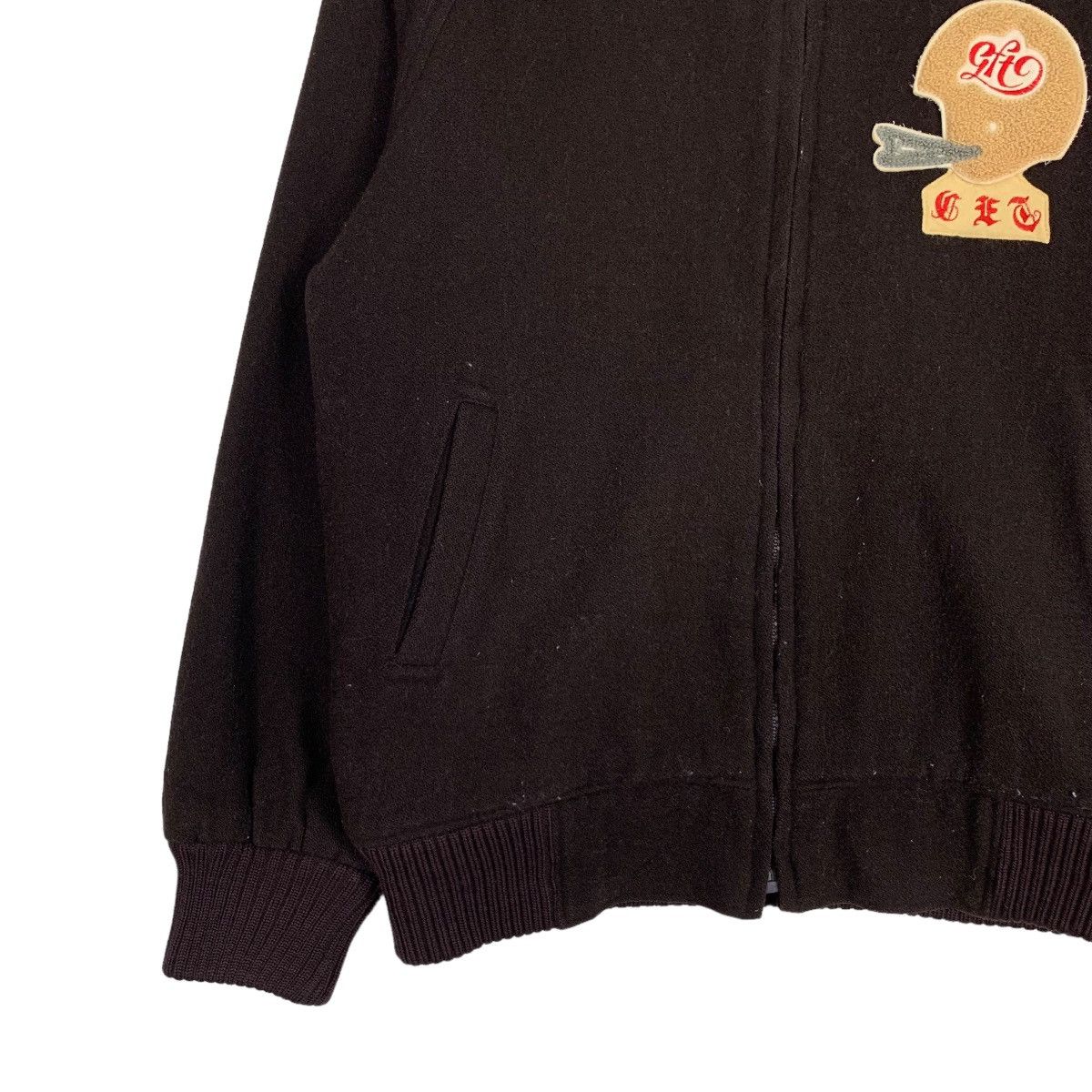 Japanese Brand KENJACK Dark Brown Wool Bomber Jacket #1069-C48 Size US L / EU 52-54 / 3 - 3 Thumbnail