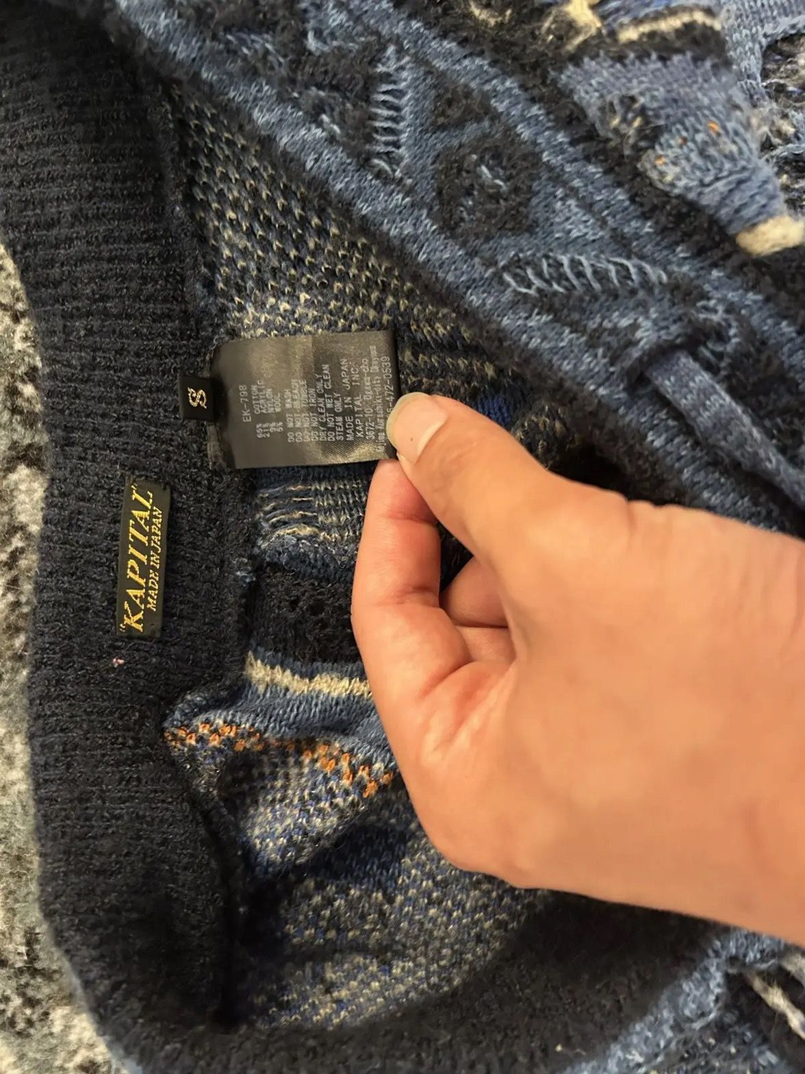 Kapital KAPITAL 7G BORO Gaudy knit pants navy Size US 32 / EU 48 - 6 Thumbnail