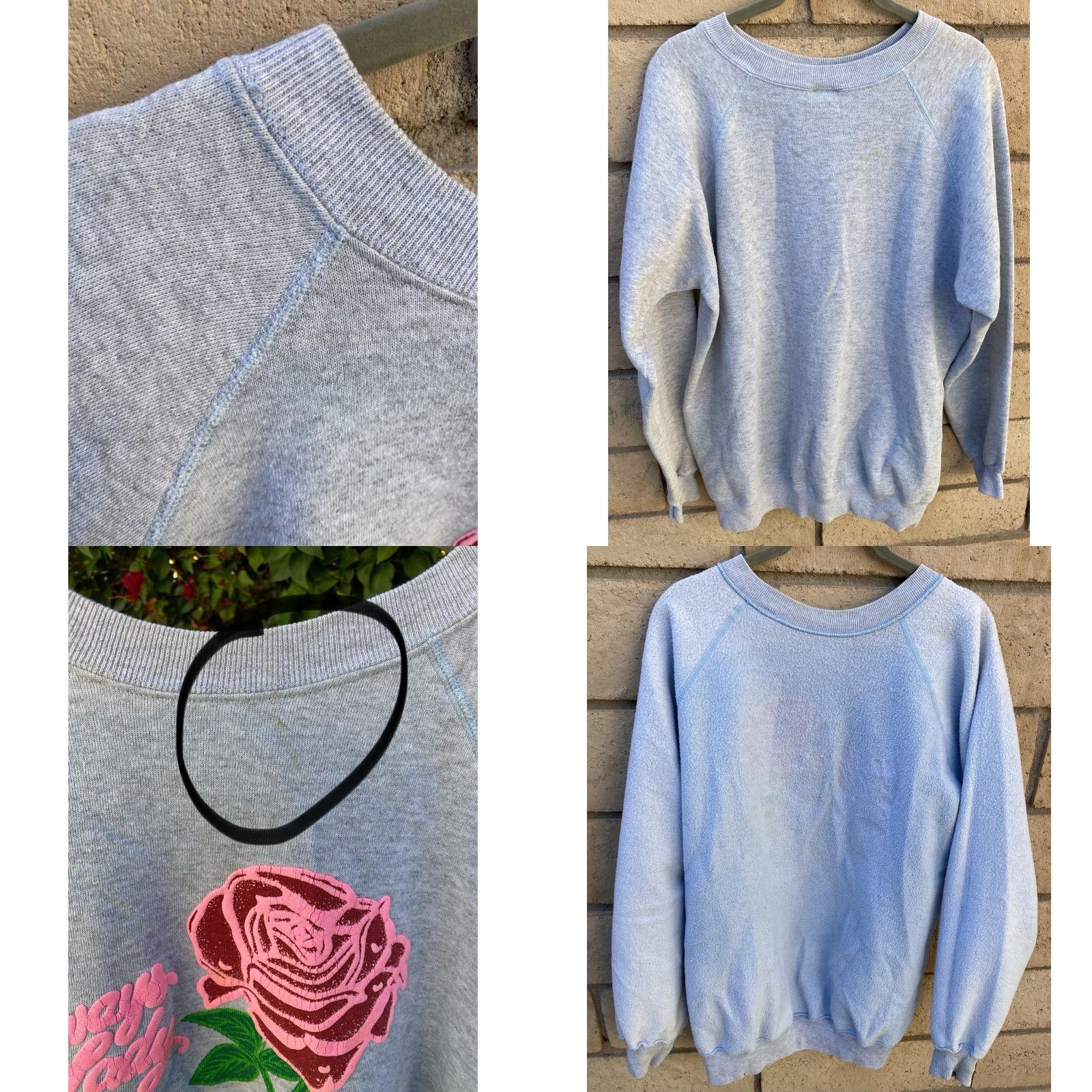 Vintage VINTAGE Hanes Her Way Graphic Sweatshirt Raglan Blue XL Ladies Crew Neck, Flower Print, Long Sleeve, Pullover, Raglan Sweatshirt, Vintage Size XL / US 12-14 / IT 48-50 - 8 Thumbnail