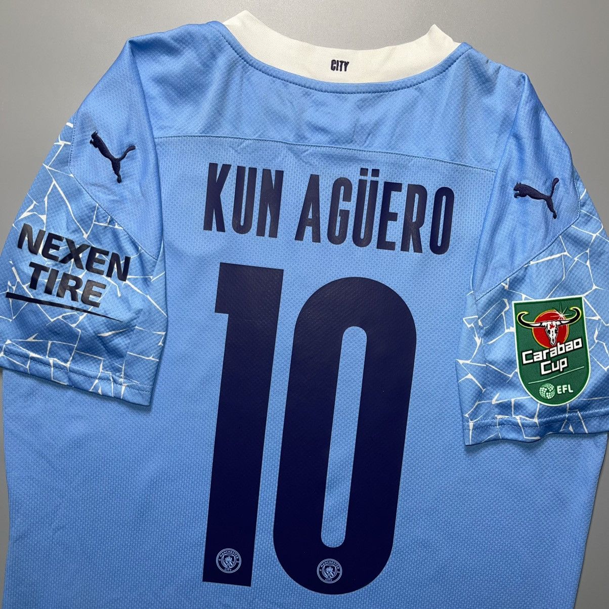 Puma × Vintage MAN CITY PUMA 2020/2021 FOOTBALL HOME JERSEY #10 AGUERO Size US M / EU 48-50 / 2 - 10 Thumbnail
