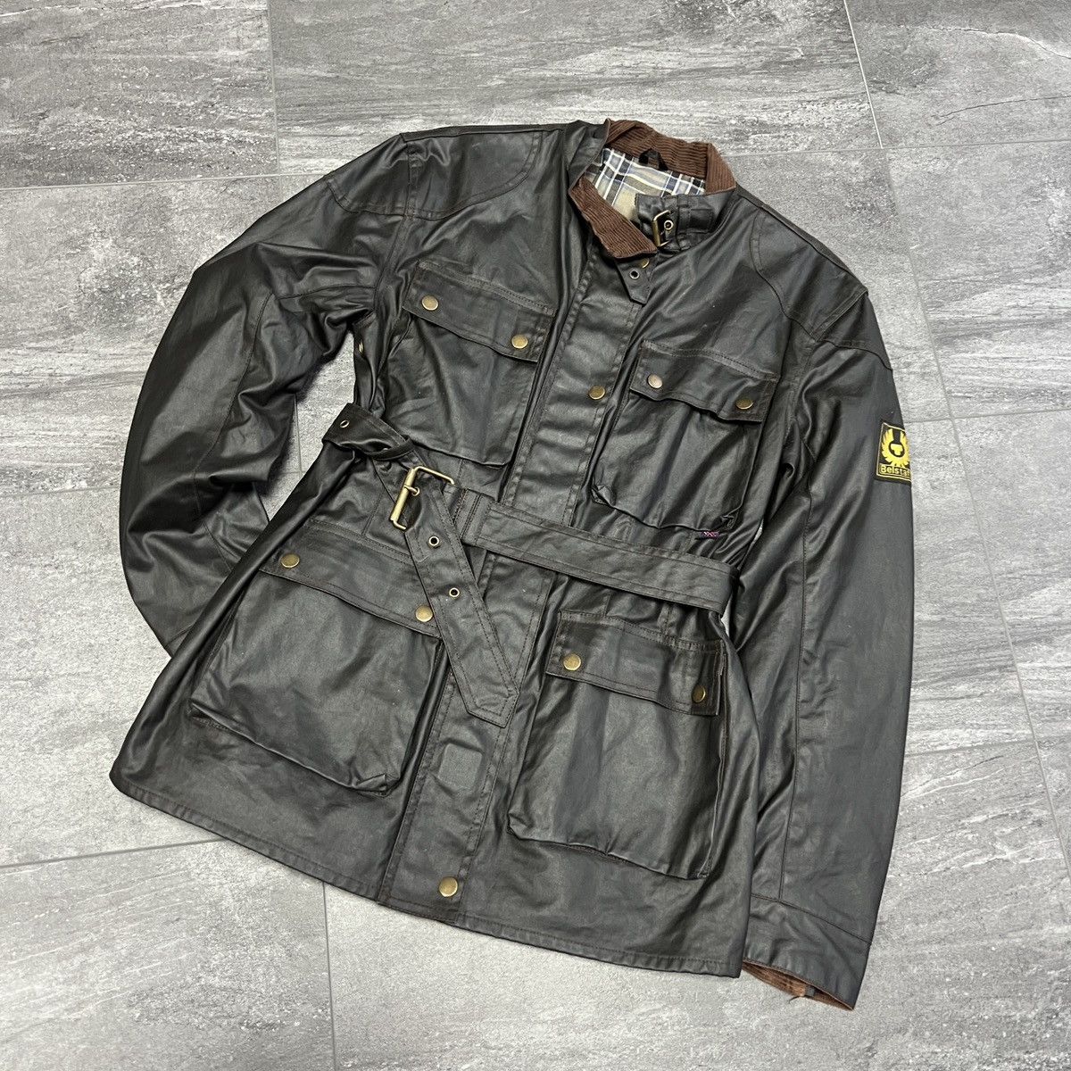 Vintage BELSTAFF TRIALMASTER LEGEND 2007 Navy Belted Wax Jacket | Grailed