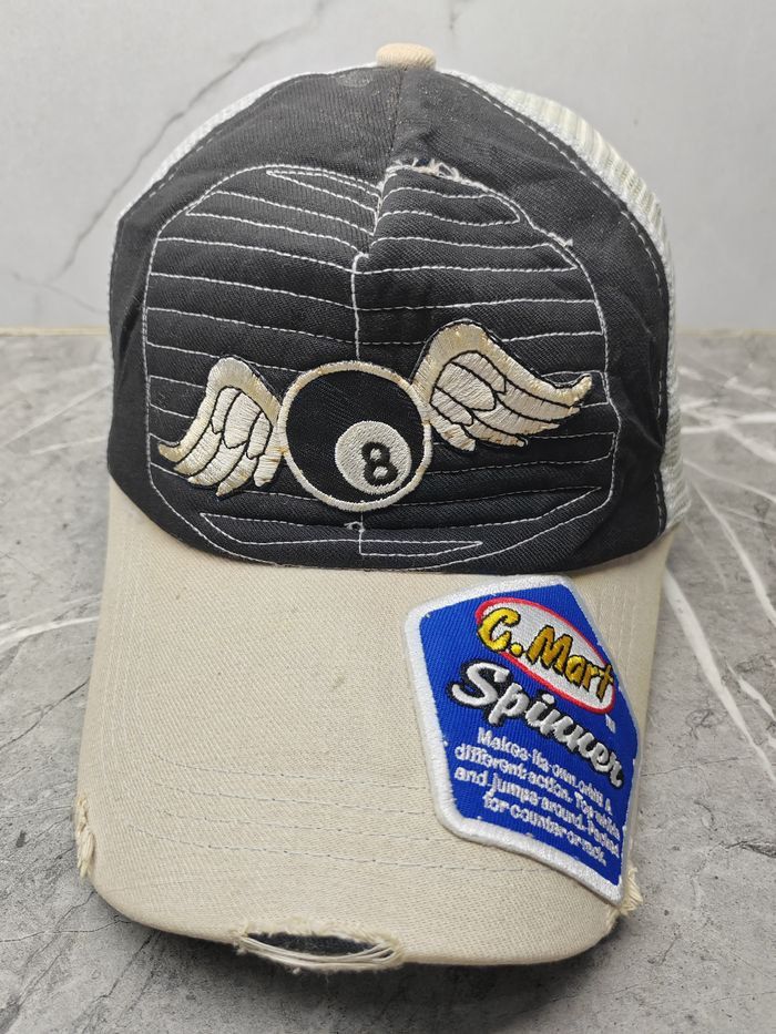 Vintage Vintage Flying 8 Ball Distressed Style Cap Hat Size ONE SIZE - 1 Thumbnail