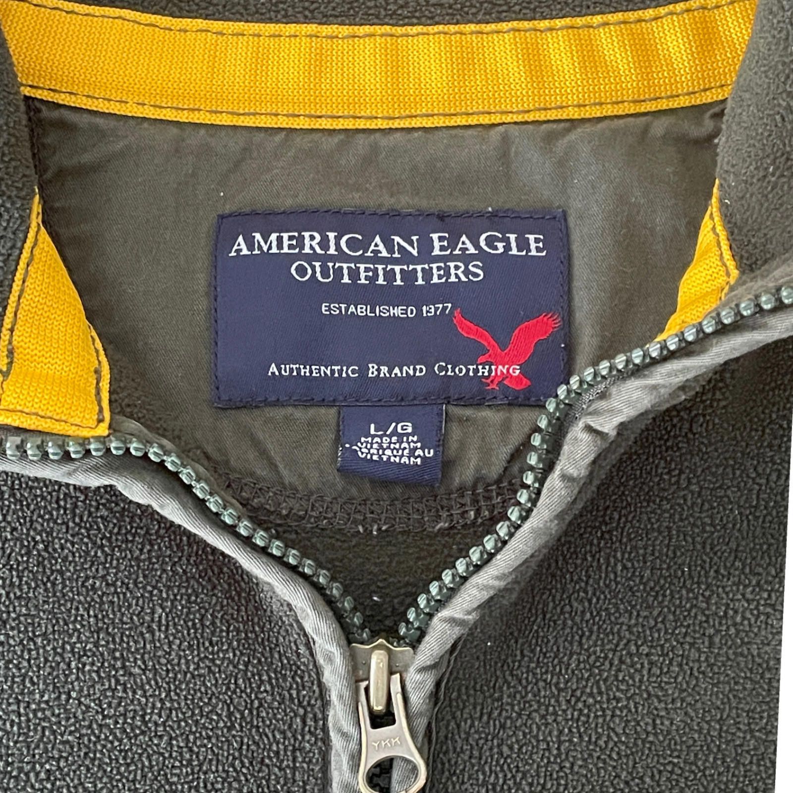 American Eagle Outfitters American Eagle Outfitters Mens LG 1/4 Zip Fleece Pullover Size US L / EU 52-54 / 3 - 3 Thumbnail