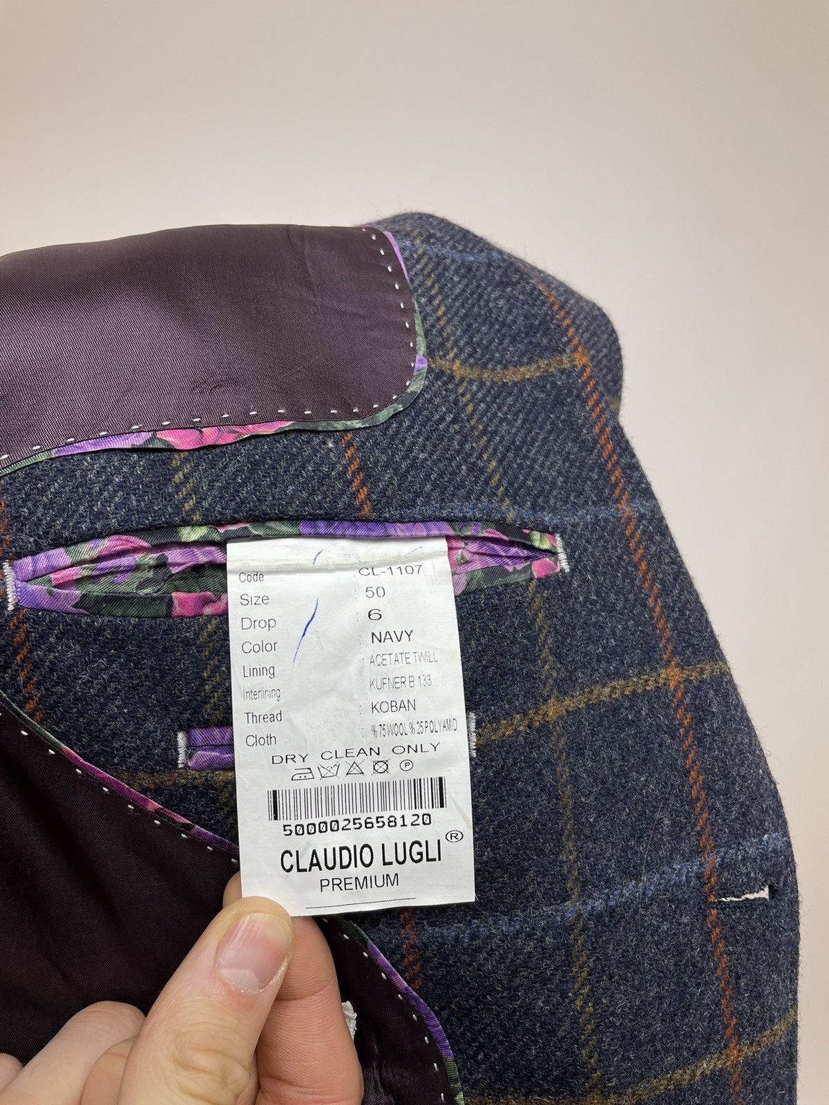 Other CLAUDIO LUGLI PREMIUM Tweed Wool Blazer Mens size 50 Size 50R - 9 Thumbnail