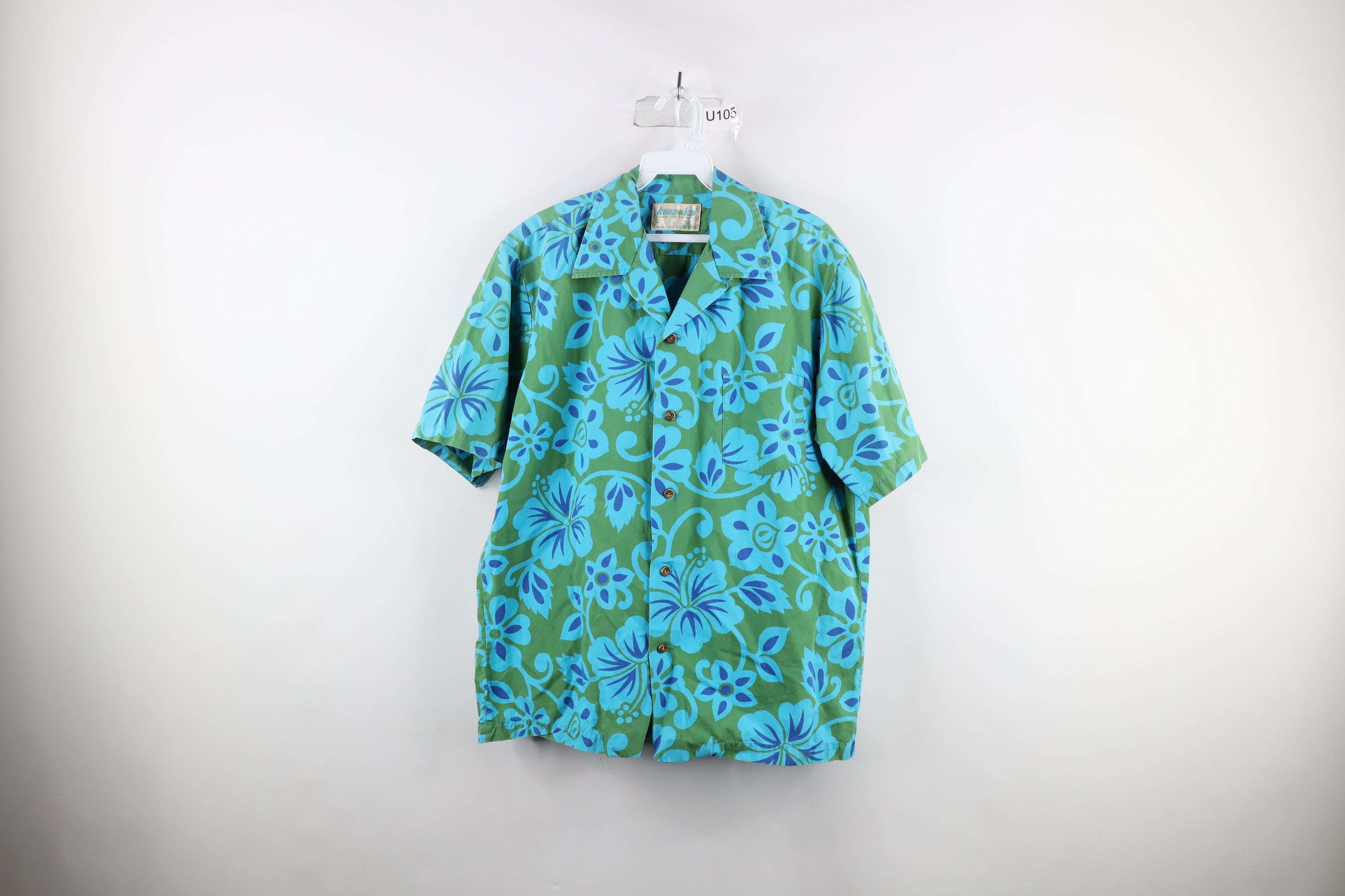 Vintage 50s 60s Rockabilly Collar Hawaiian Button Shirt USA