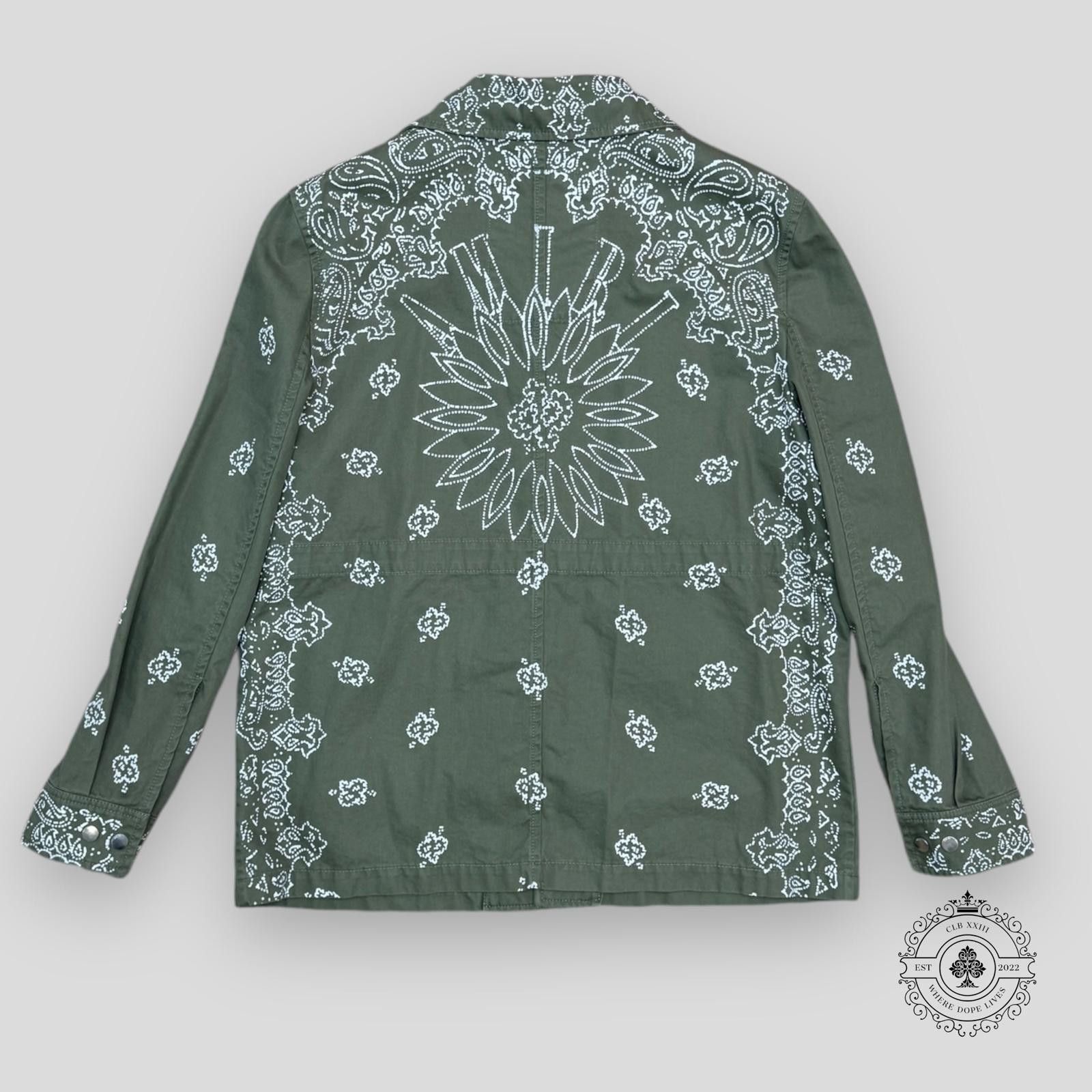 Amiri Amiri Bleached Bandana Overshirt in Olive Green Size US XL / EU 56 / 4 - 2 Thumbnail