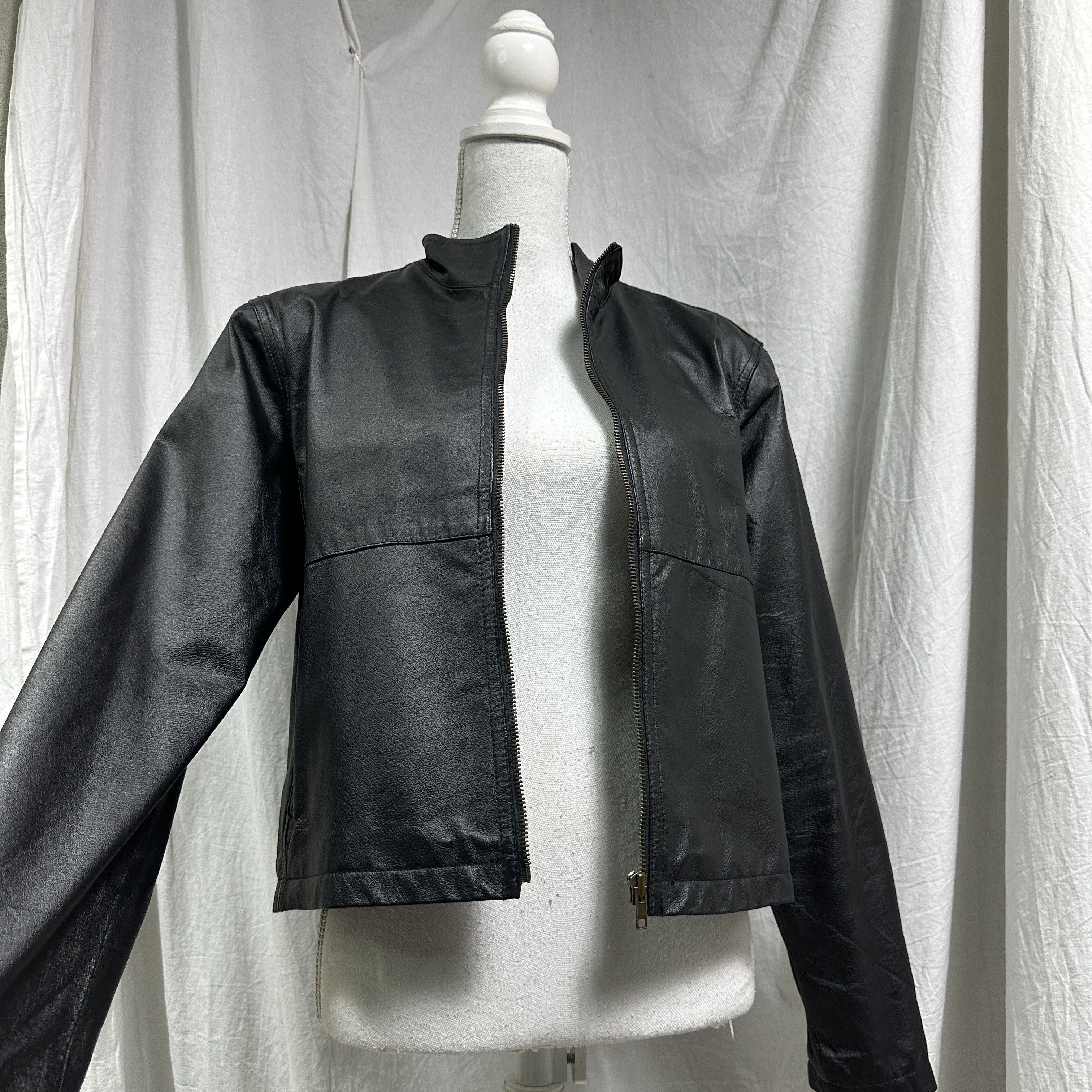Vintage Vintage Leather Biker Moto Grunge Cropped Jacket 00s Size US M / EU 48-50 / 2 - 7 Thumbnail