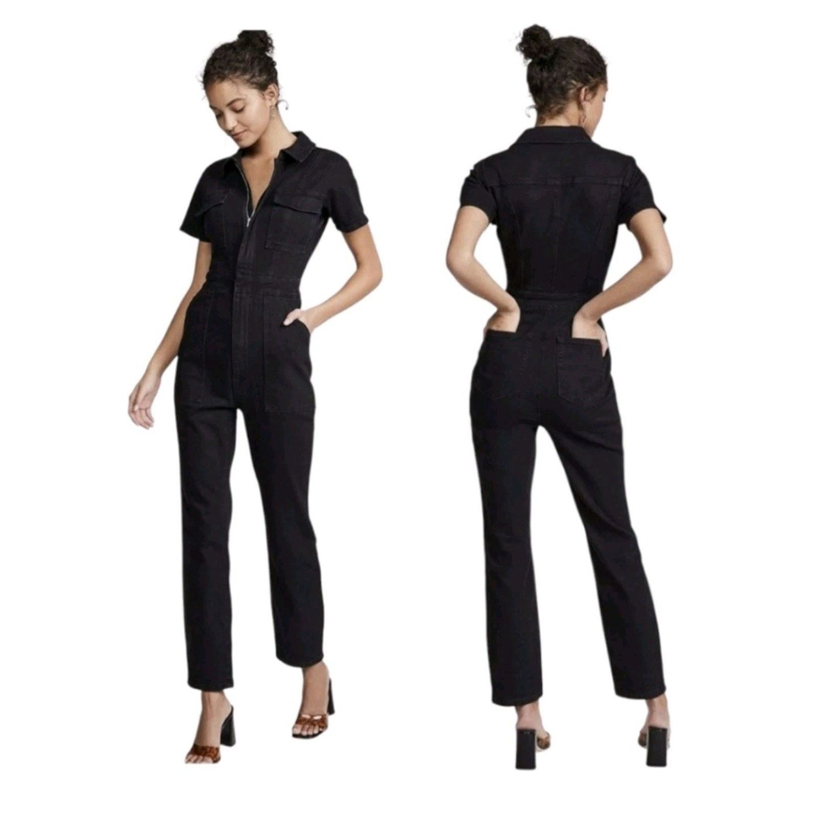 Good American Good American The Fit For Success Stretch-Denim Jumpsuit 0 Size 26" / US 2 / IT 38 - 1 Thumbnail