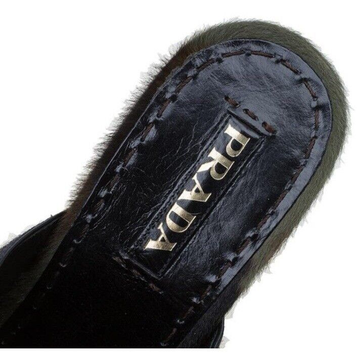 Prada PRADA Green Camouflage Calf Hair Platform Clogs 37.5 GORGEOU Size US 7.5 / IT 37.5 - 6 Thumbnail