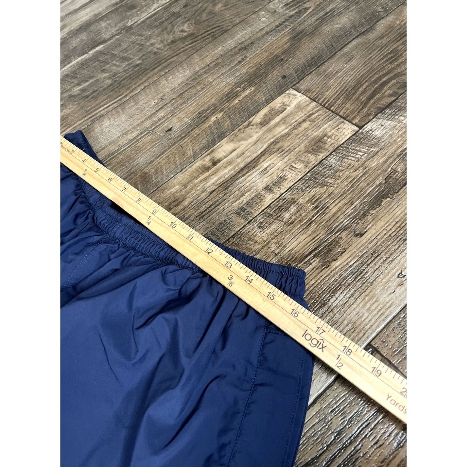 Nike VINTAGE Nike Windbreaker Pants Mens L Navy Blue Nylon Baggy Wide Ankle Snap Y2K 90s Sports Cargo Lightweight NFTs? Size US 33 - 4 Thumbnail