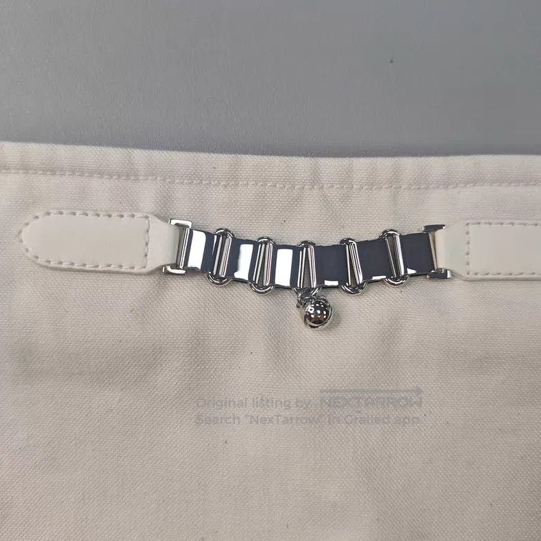 Hermes Hermes Off-white metal leather decoration half skirt Size 39" - 8 Thumbnail