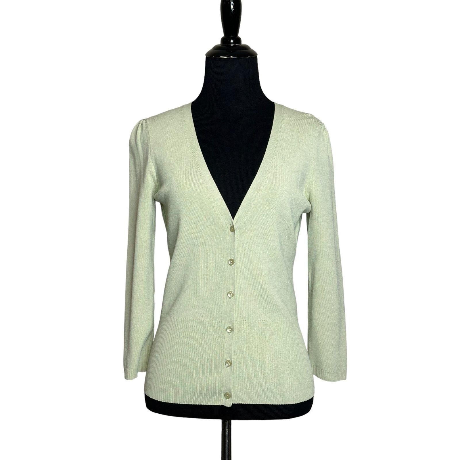 Loft Loft light green 3/4 sleeves button cardigan size small Size S / US 4 / IT 40 - 1 Thumbnail