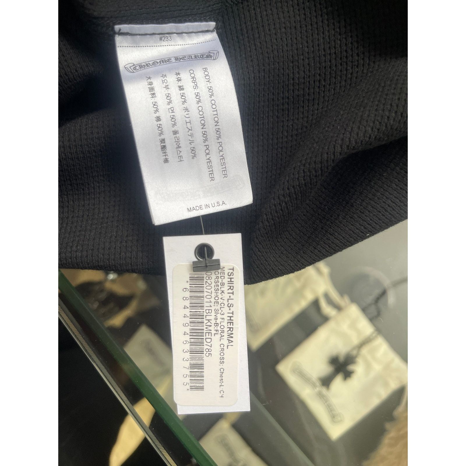 Chrome Hearts Chrome Hearts Horseshoe Thermal Waffle T-Shirt 'Black' Size US M / EU 48-50 / 2 - 5 Thumbnail