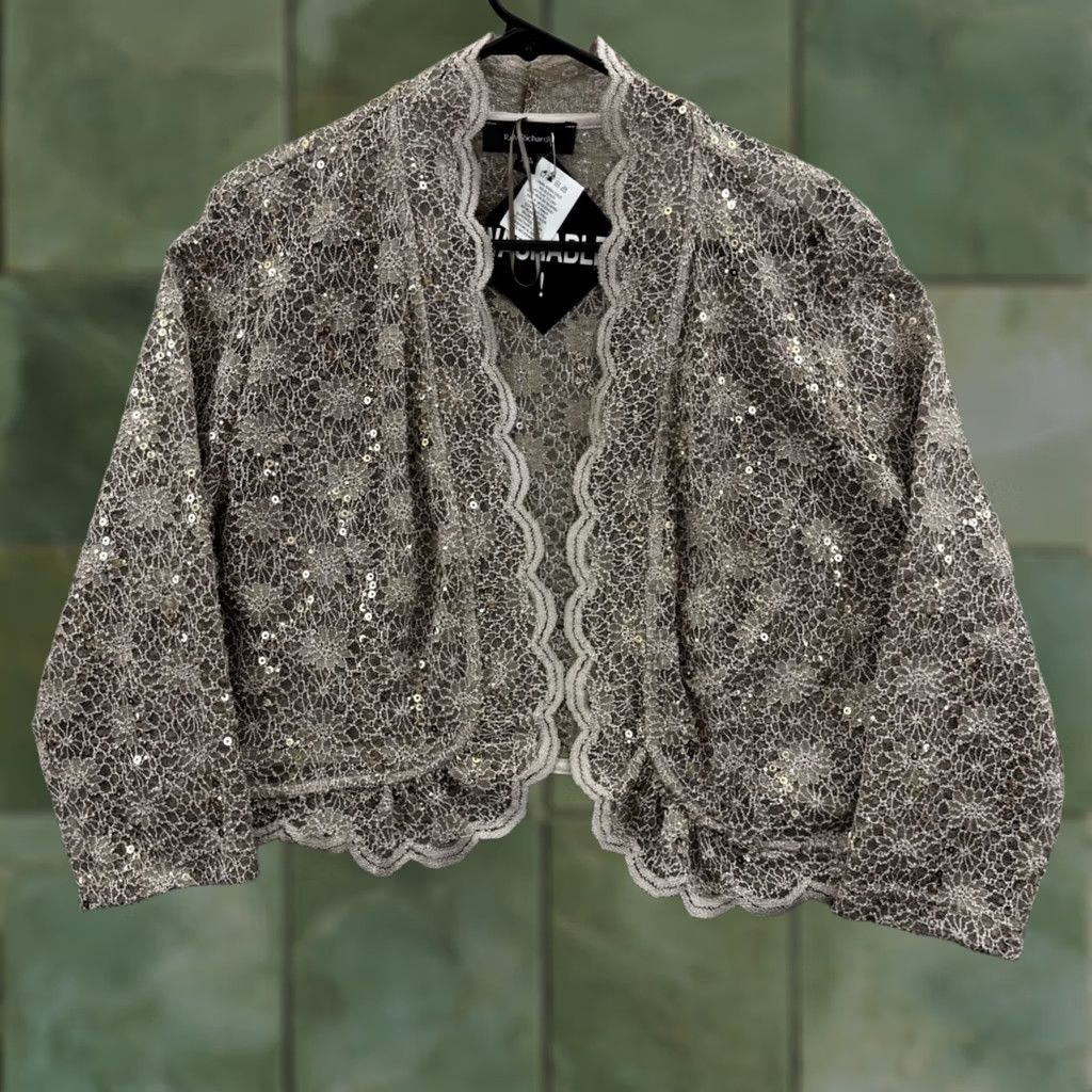 Vintage VINTAGE R&M Richards Jacket Womens XL Sequin Lace Bolero Shrug 80s Elegant NWT Size XL / US 12-14 / IT 48-50 - 1 Thumbnail