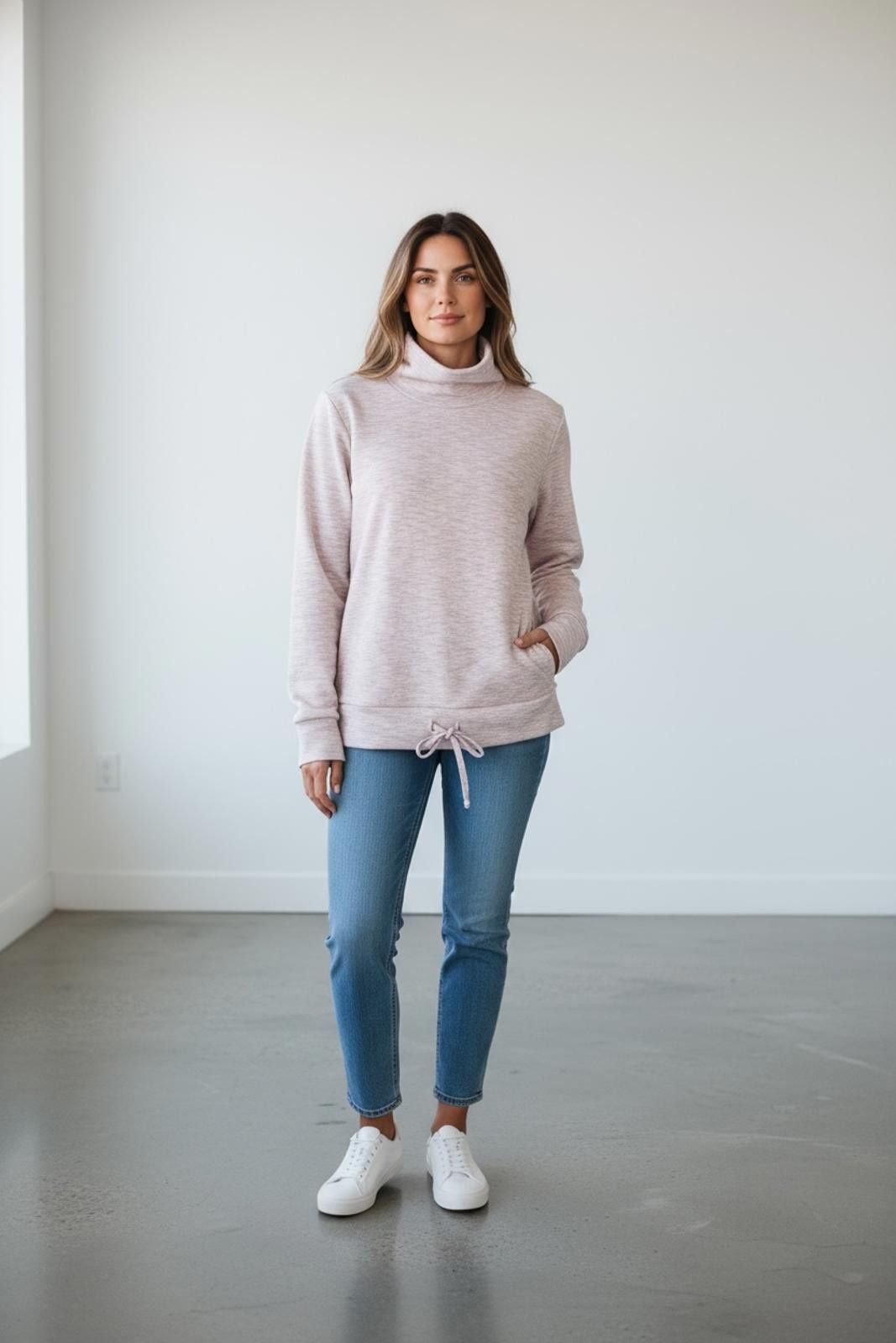 Mondetta Mondetta Light Pink Pullover Sweatshirt Drawstring Hem Small Size S / US 4 / IT 40 - 1 Thumbnail