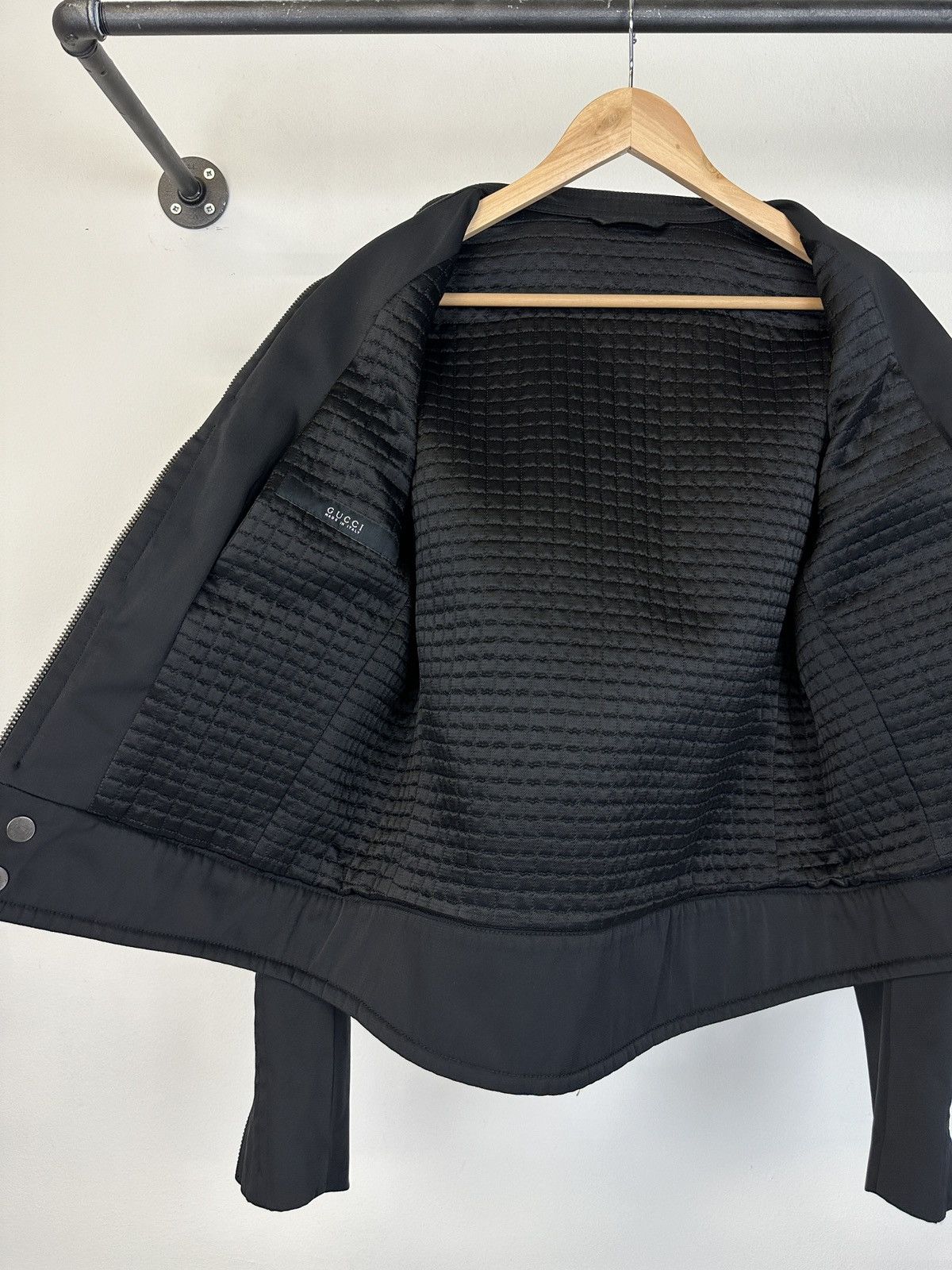 2000s Gucci by Tom Ford paneled moto jacket