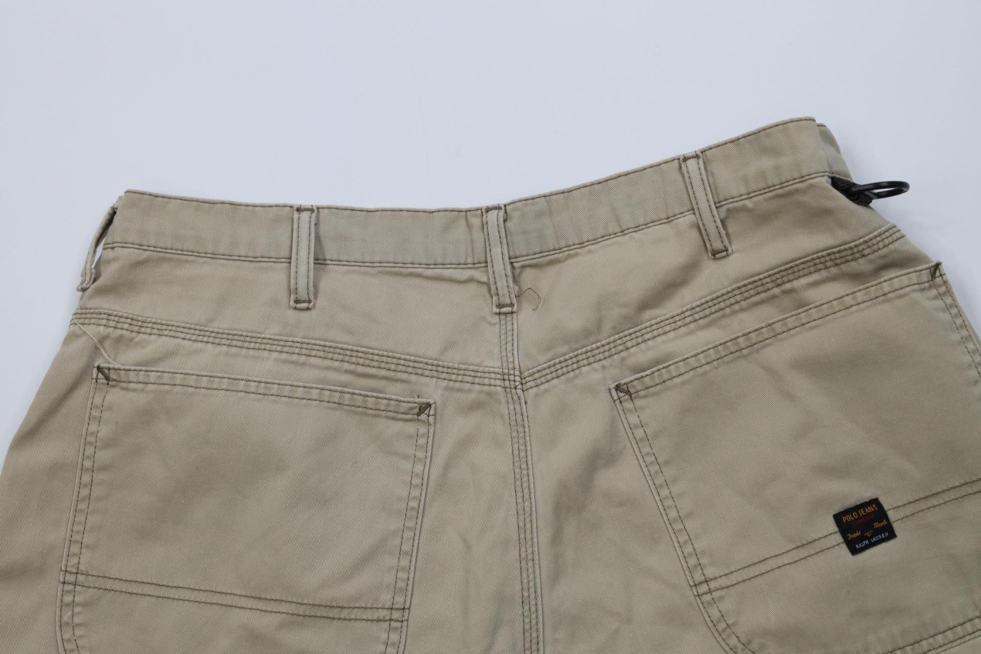 Polo Ralph Lauren Vintage 90s Ralph Lauren Baggy Carpenter Shorts Beige Cotton Size US 34 / EU 50 - 11 Thumbnail