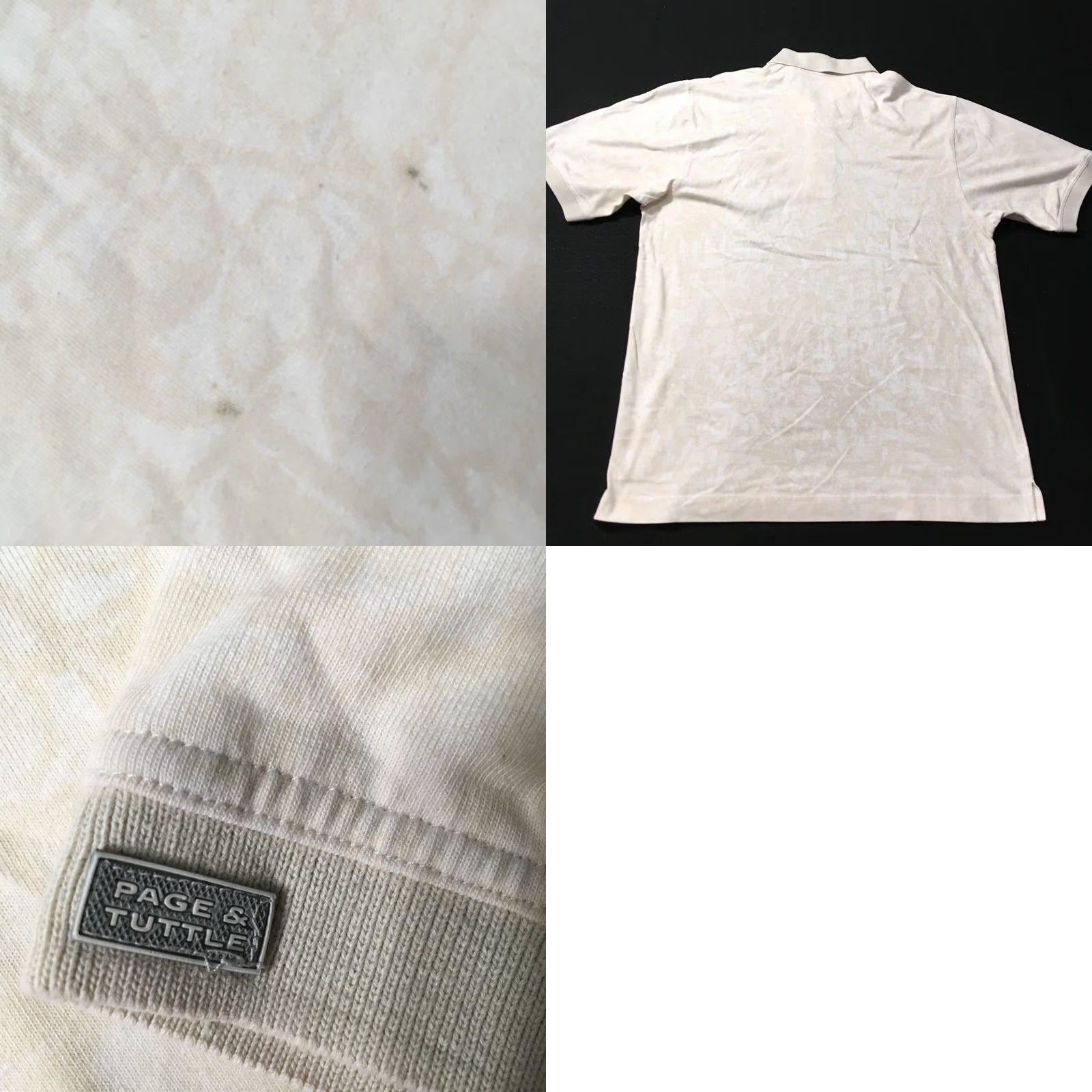 Vintage Page & Tuttle Men Polo Shirt L Beige Golf USA Military Patriotic Classic Mens Size US L / EU 52-54 / 3 - 8 Thumbnail