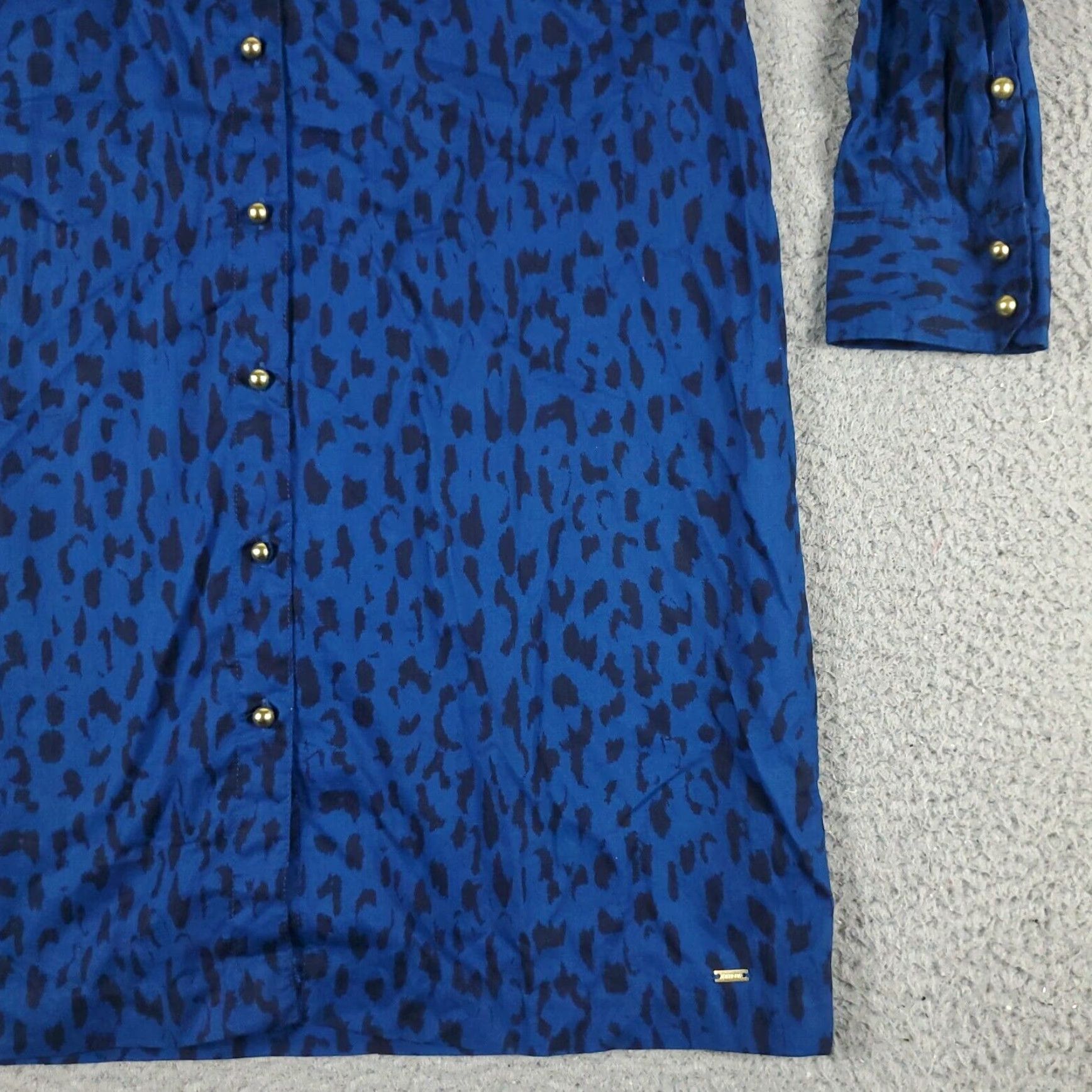 Tommy Hilfiger Tommy Hilfiger Blue Shirt Dress Womens XS Cotton Short Sleeve Button Front Size XS / US 0-2 / IT 36-38 - 4 Thumbnail