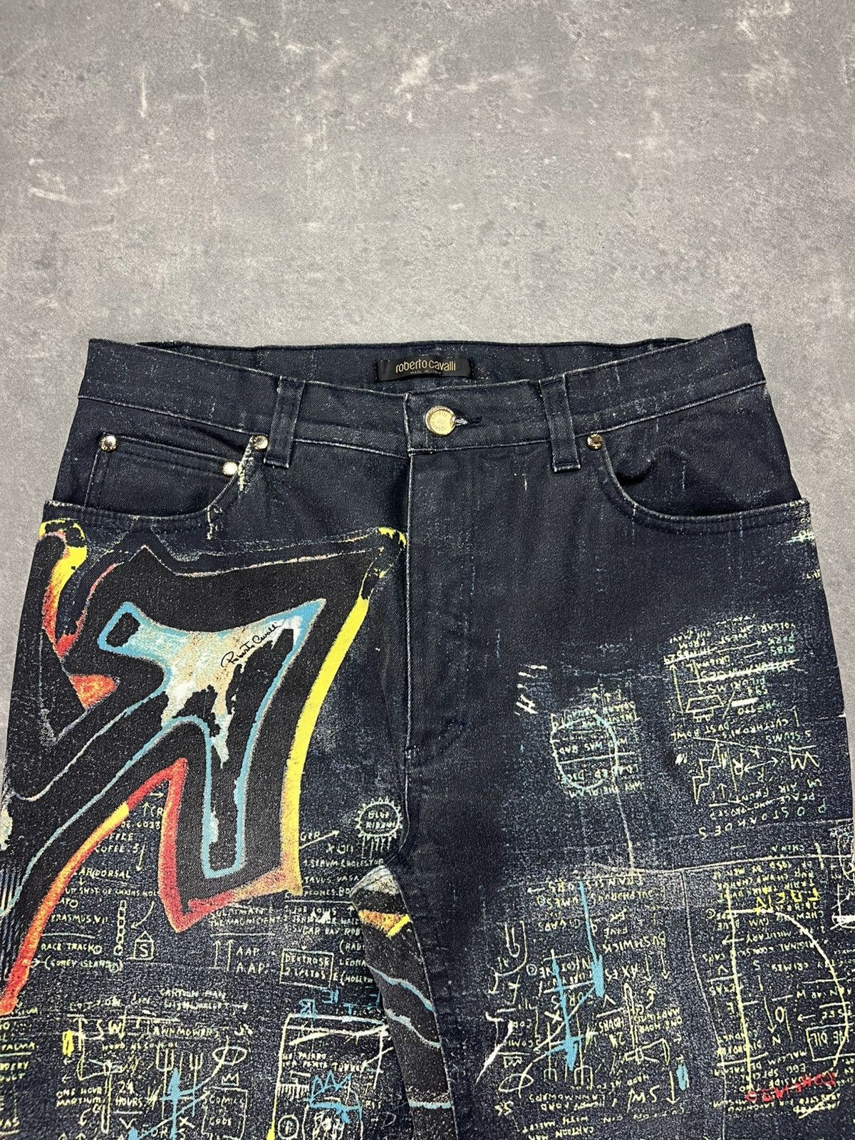Roberto Cavalli Roberto Cavalli Grafitti Art Style AOP Flared Jeans M L Size 28" / US 6 / IT 42 - 6 Thumbnail
