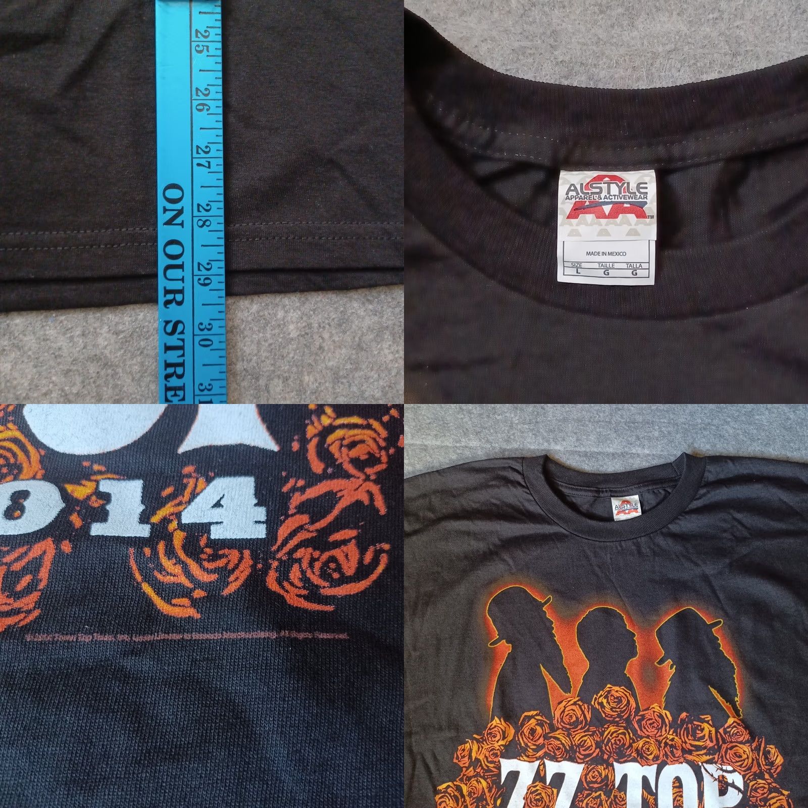 Vintage ZZ Top T Shirt Mens Large Black Southern Blues Tour 2014 Rock Licensed Alstyle Size US L / EU 52-54 / 3 - 8 Thumbnail