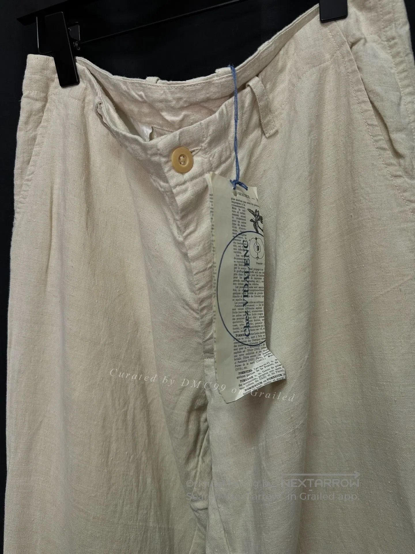 Casey Vidalenc Chez VIDALENC Vintage Linen Patchwork Pants. Size 41" - 6 Thumbnail